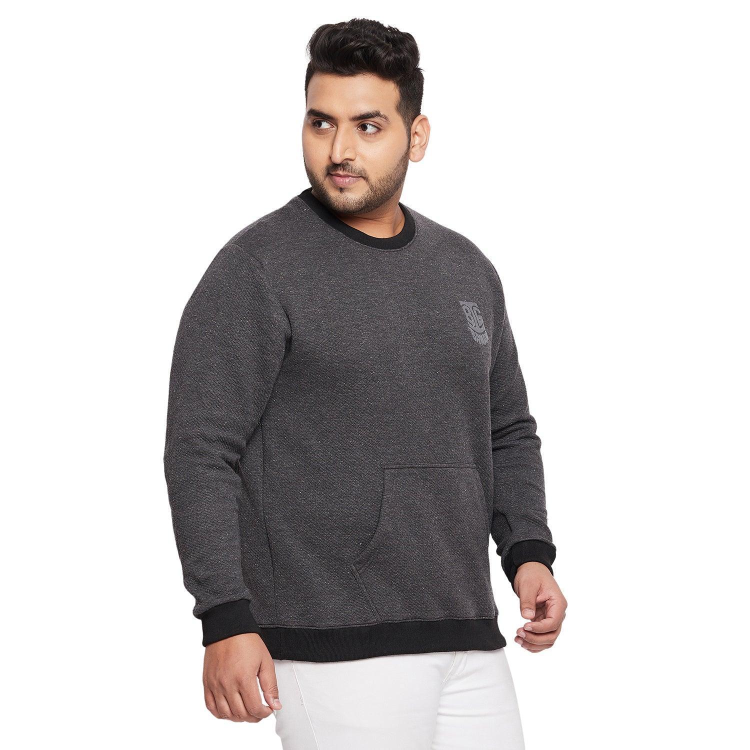 Men Plus Size Rice Solid Sweatshirt - Image 4