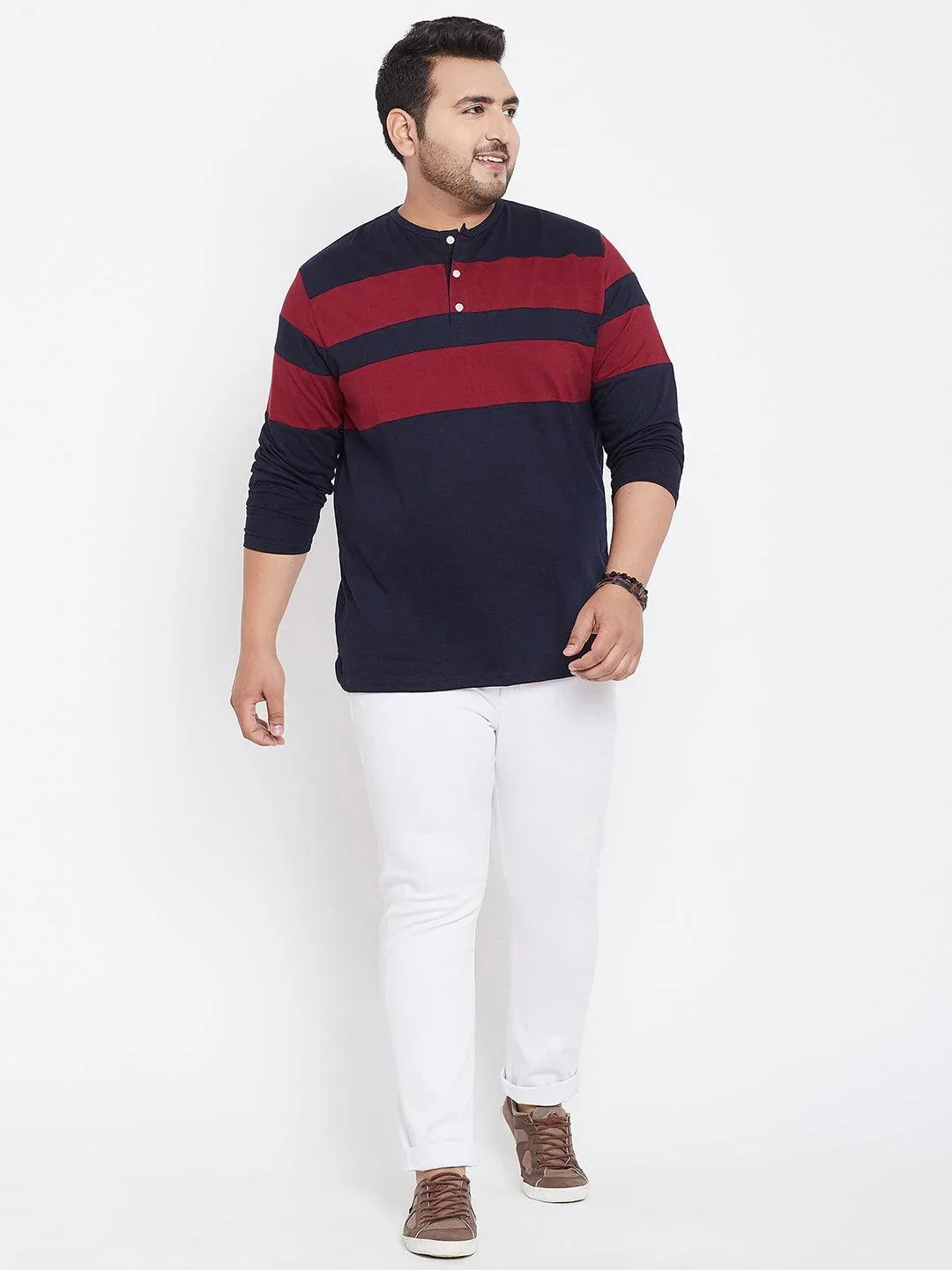 Men Plus Size Antonio Colorblock Henley Tshirt - Image 3