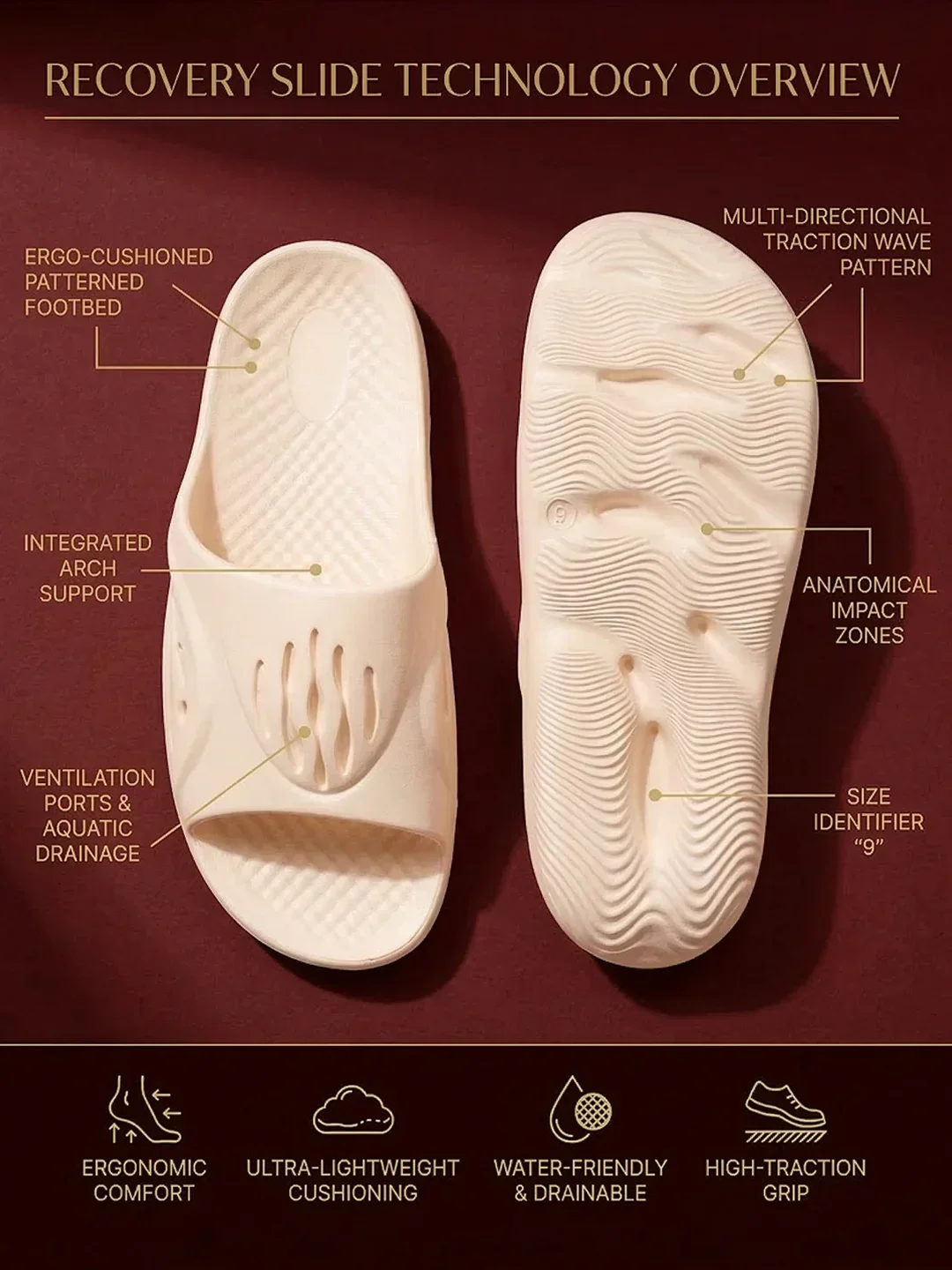 bigbanana Bastion-Beige Unisex Slipper - Image 2