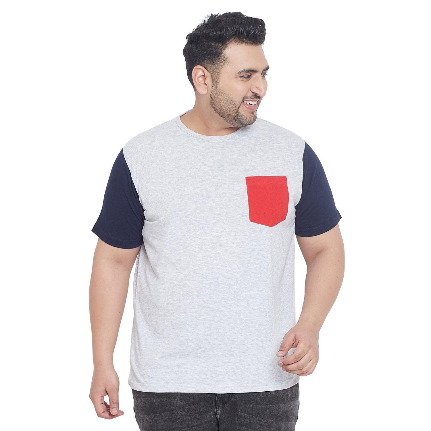 Men Plus Size Bay Solid Round Neck Tshirt - Image 2