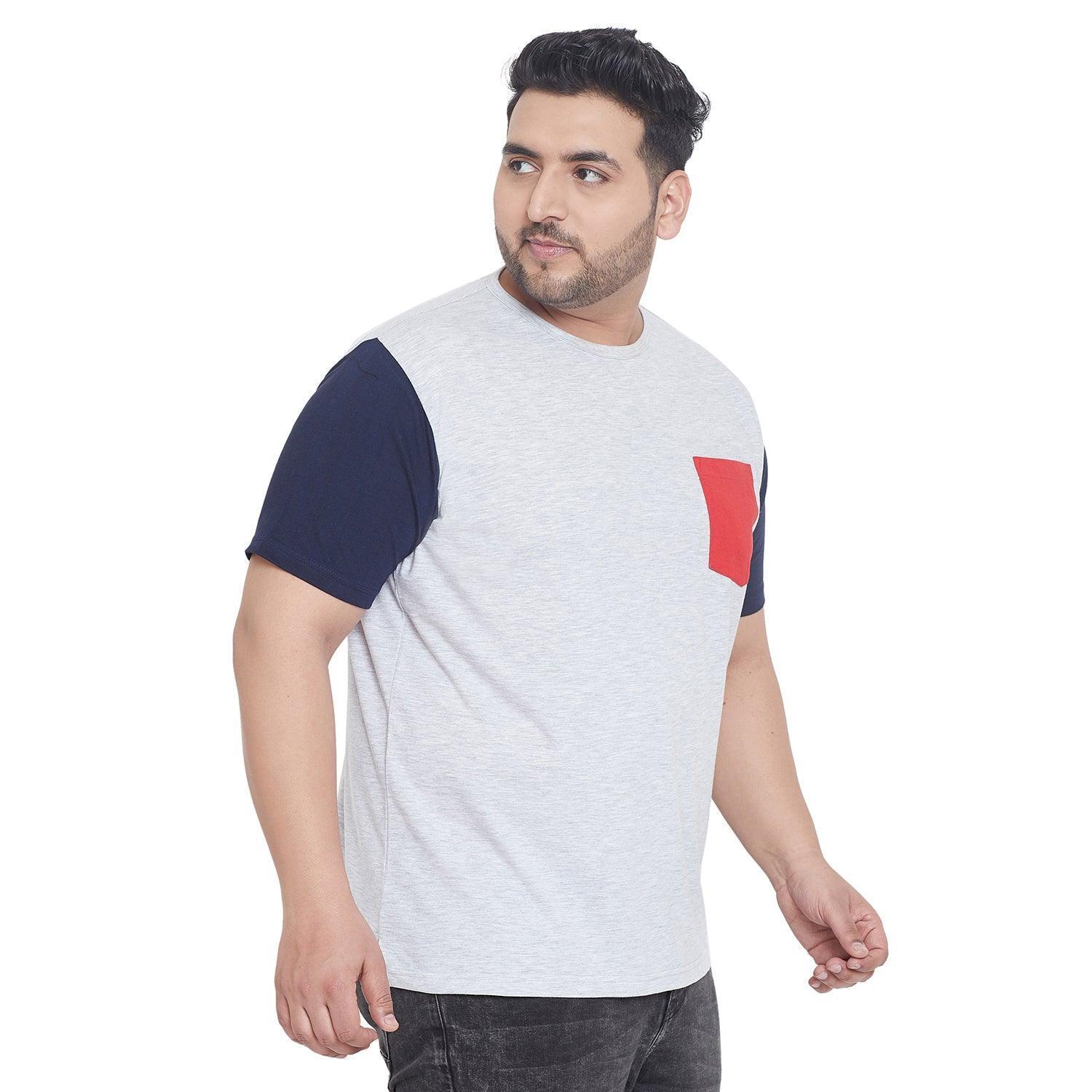 Men Plus Size Bay Solid Round Neck Tshirt - Image 4