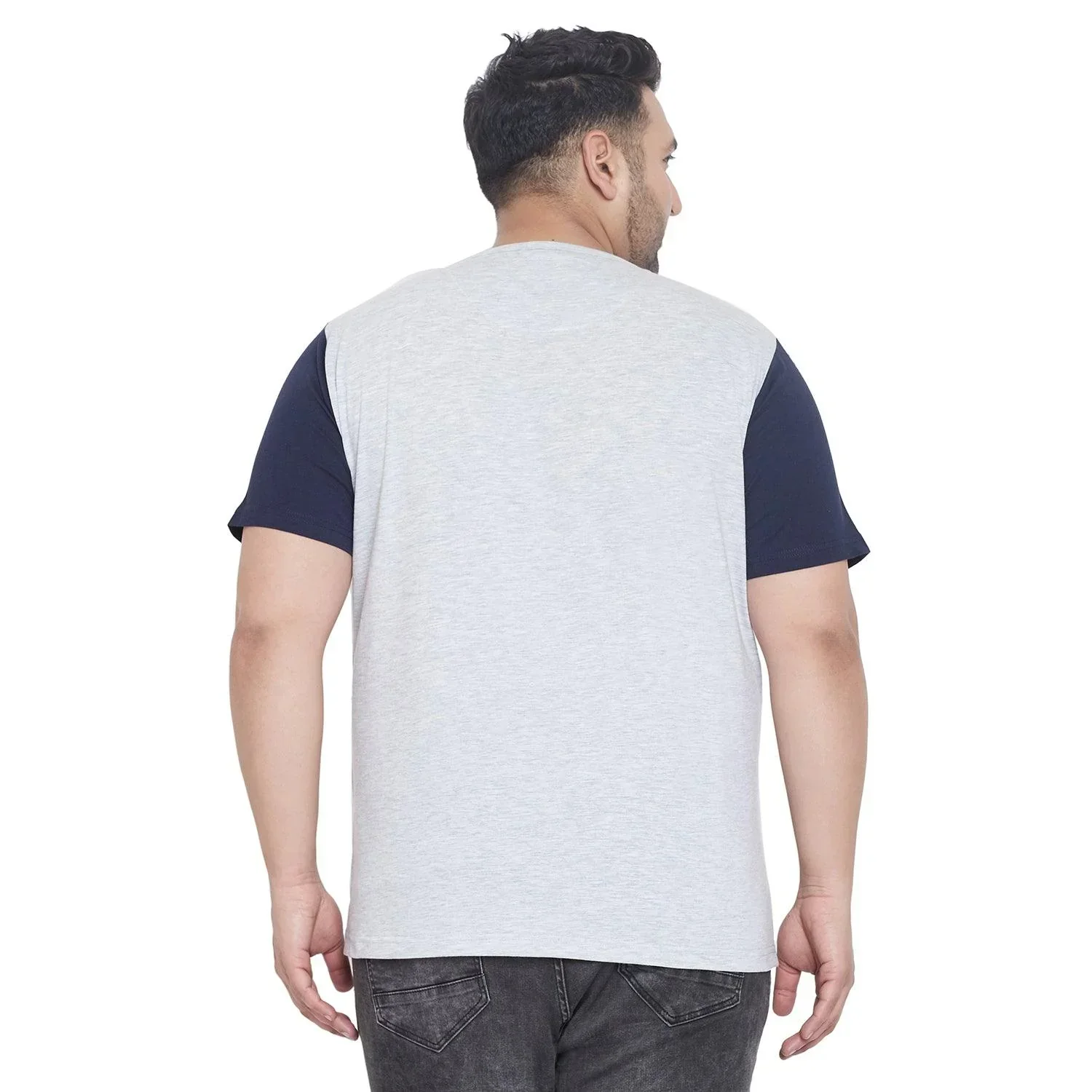 Men Plus Size Bay Solid Round Neck Tshirt - Image 5