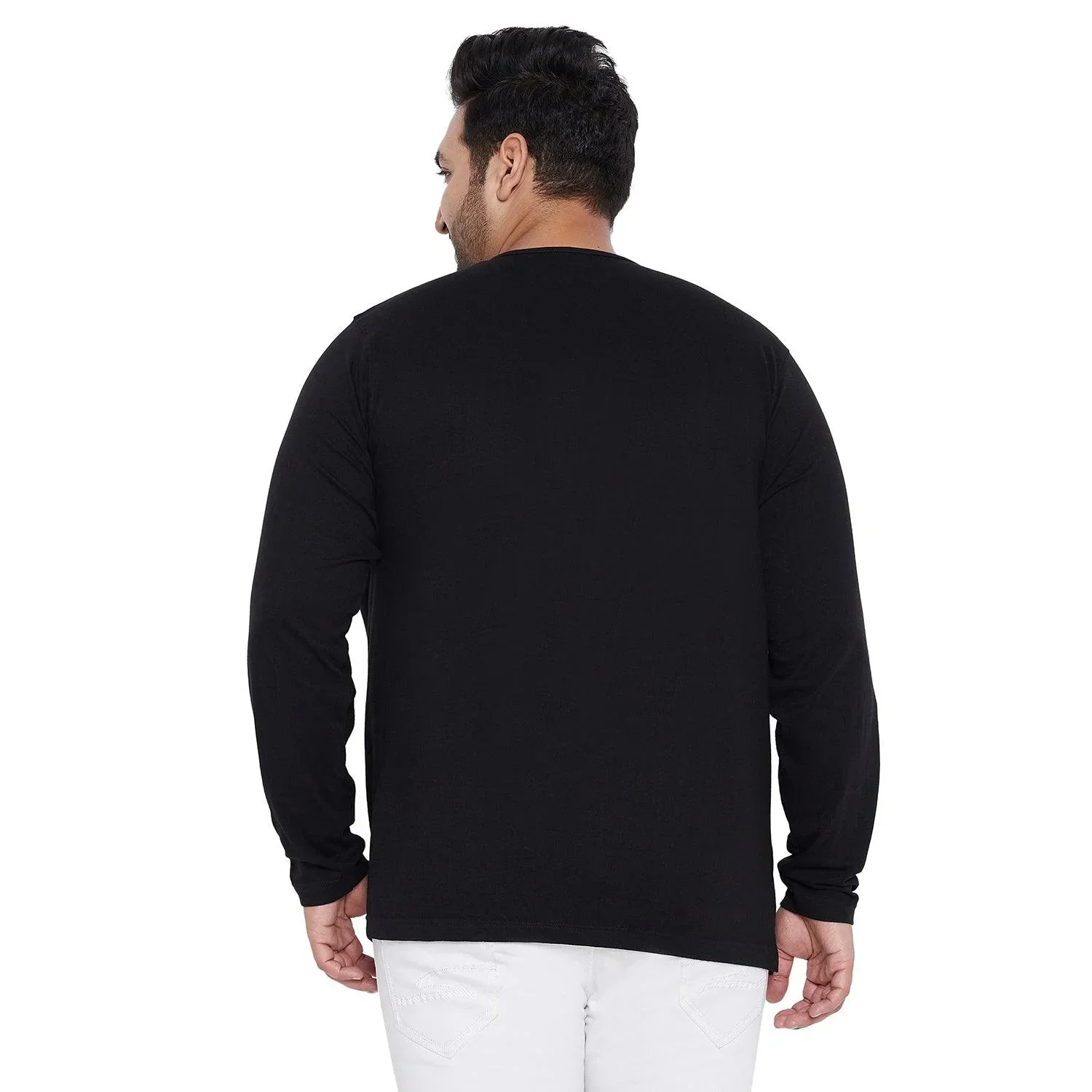 Men Plus Size Bloom Solid Henley Tshirt - Image 5