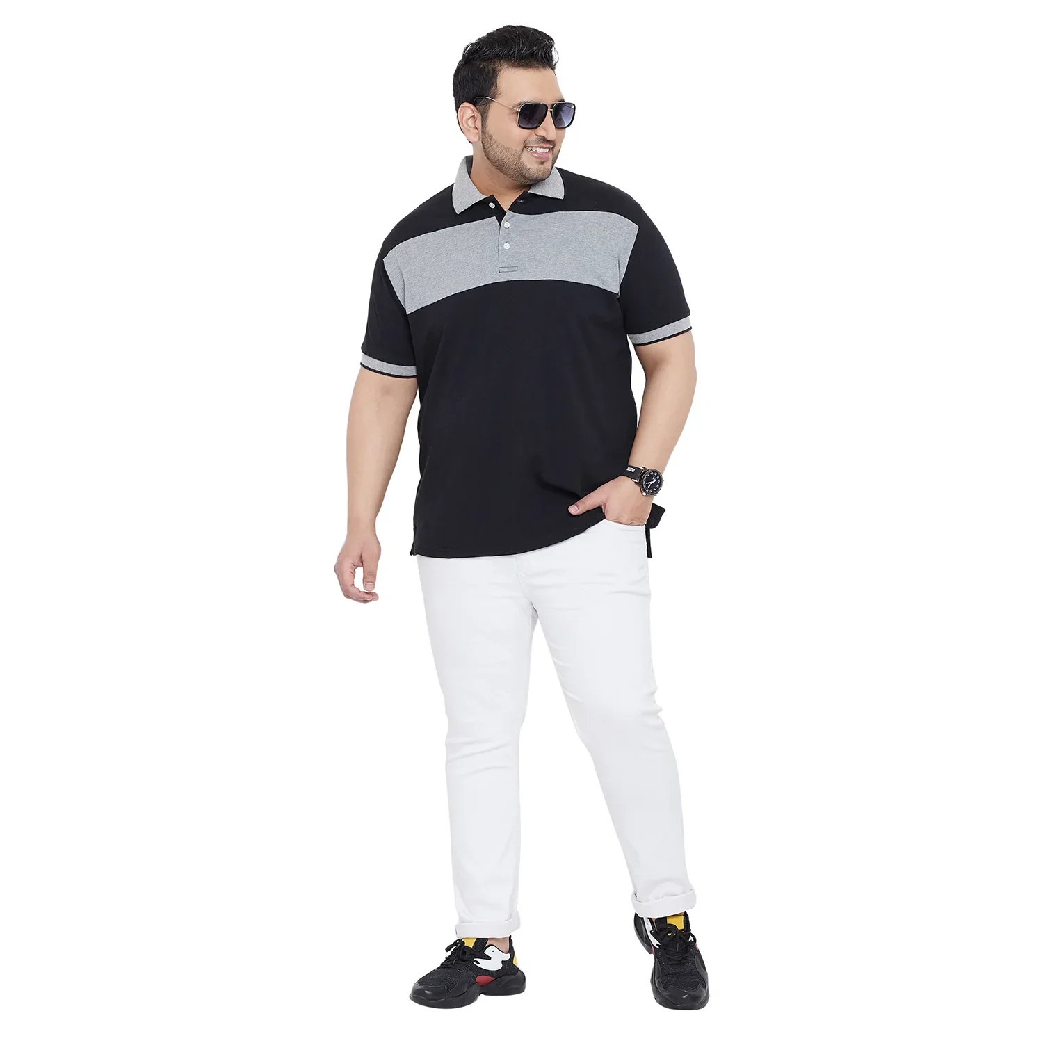 Men Plus Size Charlwood Colorblock Polo Tshirt - Image 2