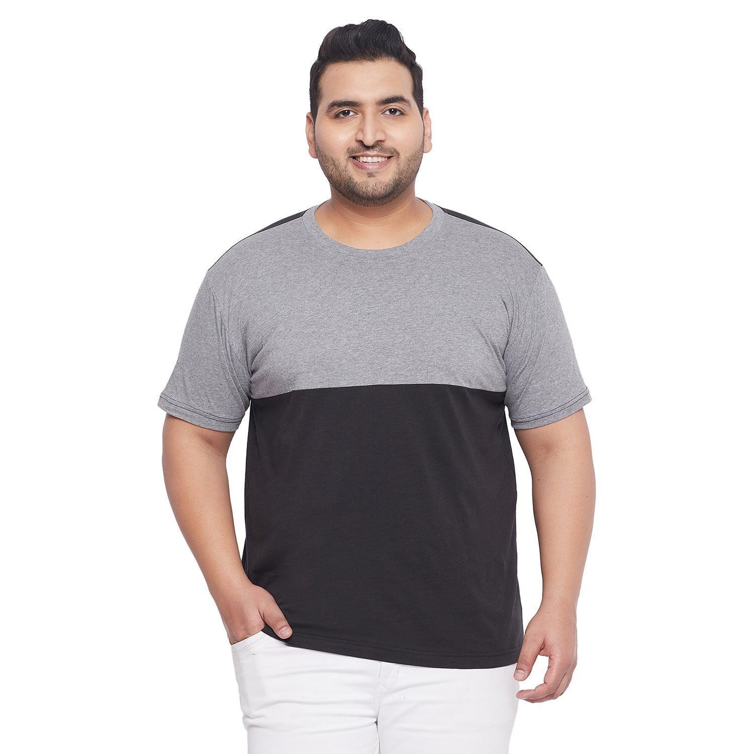 Men Plus Size Clover Colorblock Round Neck Tshirt - Image 2