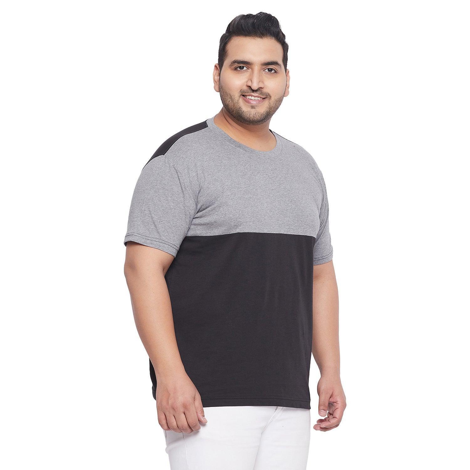 Men Plus Size Clover Colorblock Round Neck Tshirt - Image 4
