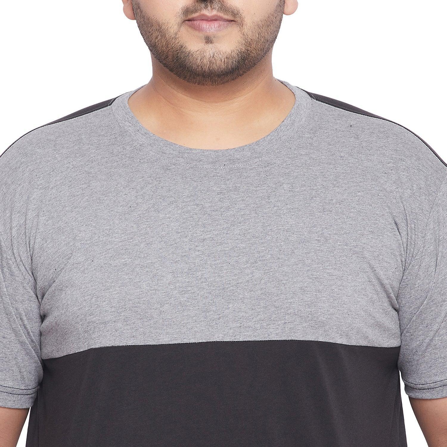Men Plus Size Clover Colorblock Round Neck Tshirt - Image 6