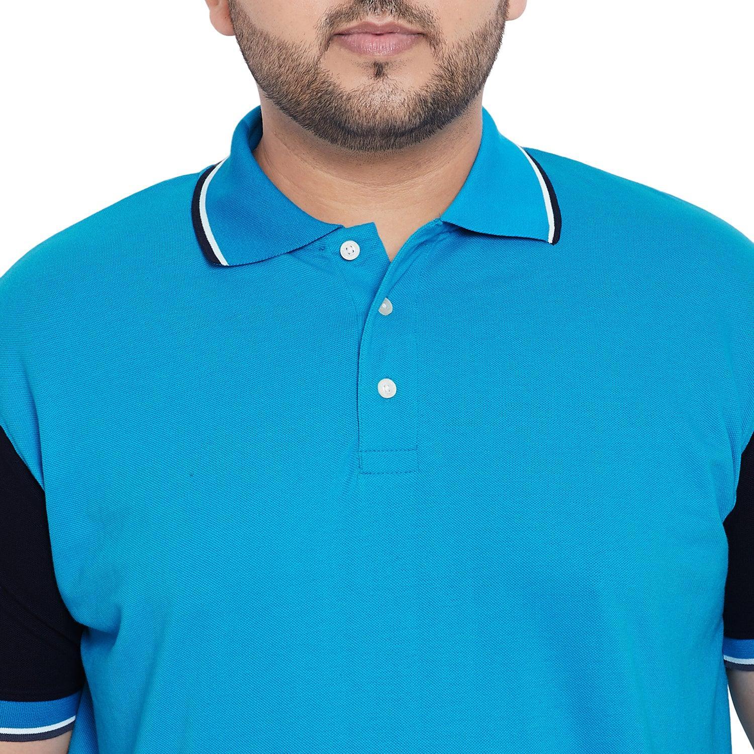 Men Plus Size Cosmo Colorblock Polo Tshirt - Image 6