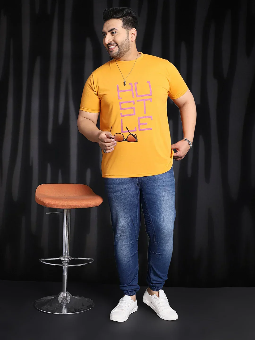 Men Plus Size Croft Solid Round Neck Tshirt