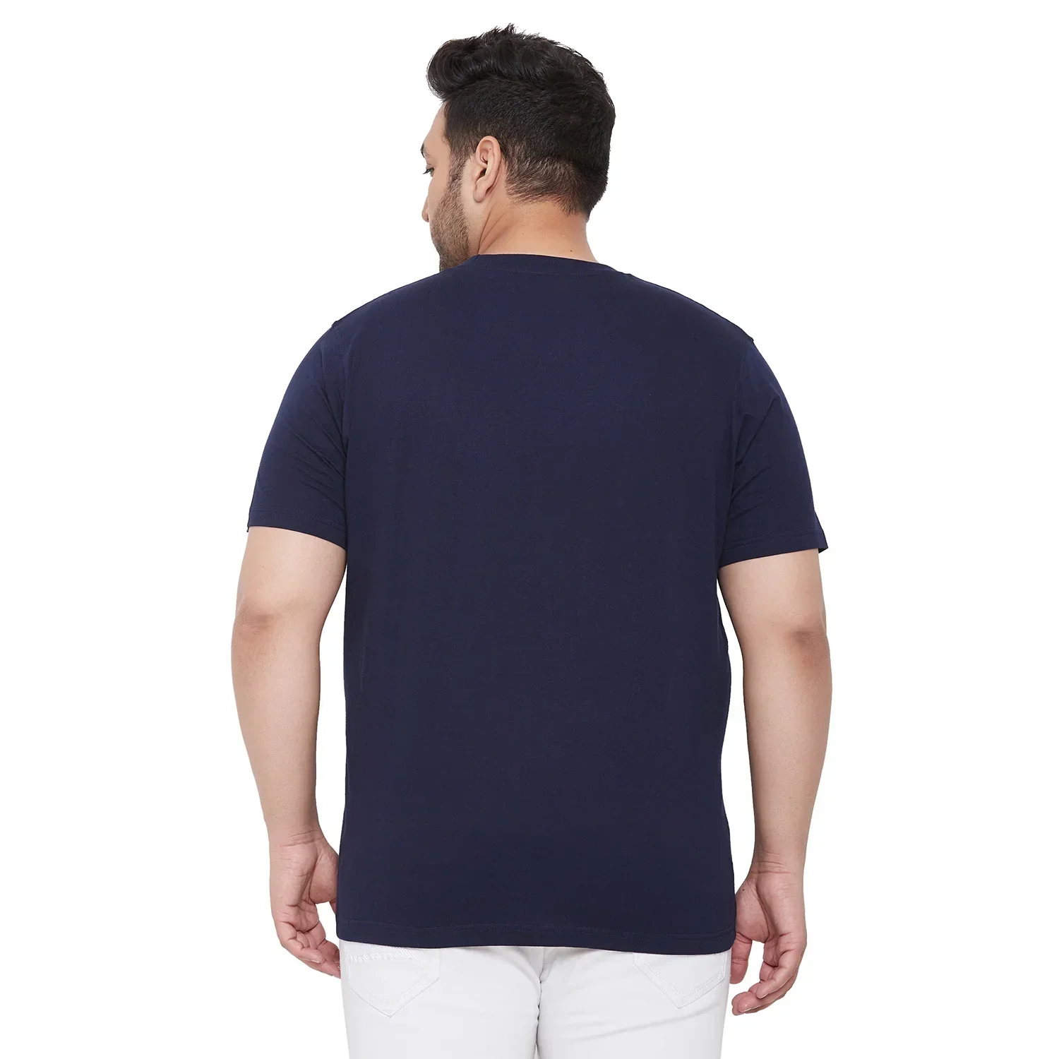 Men Plus Size CyanN Printed Round Neck Tshirt - Image 5