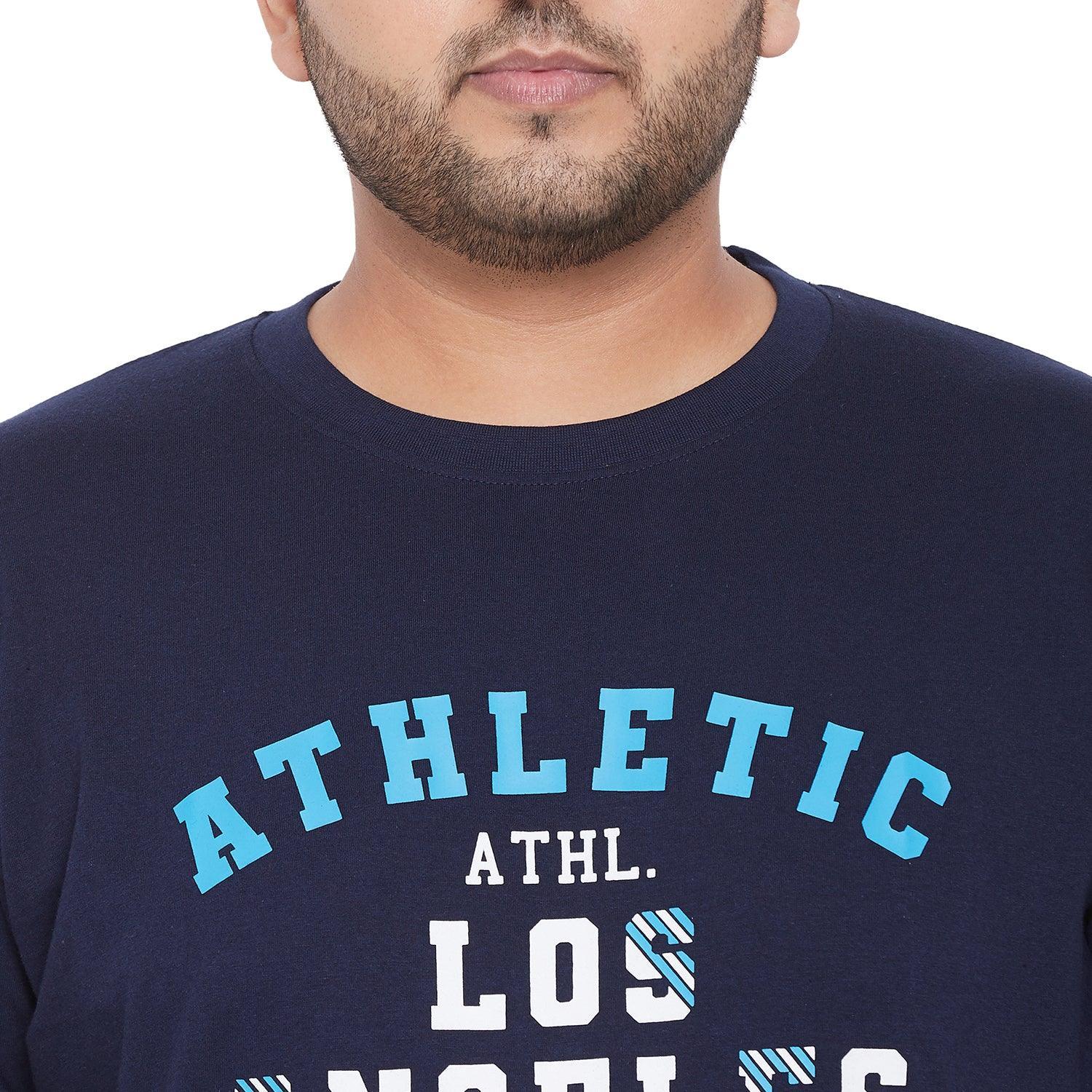 Men Plus Size CyanN Printed Round Neck Tshirt - Image 6
