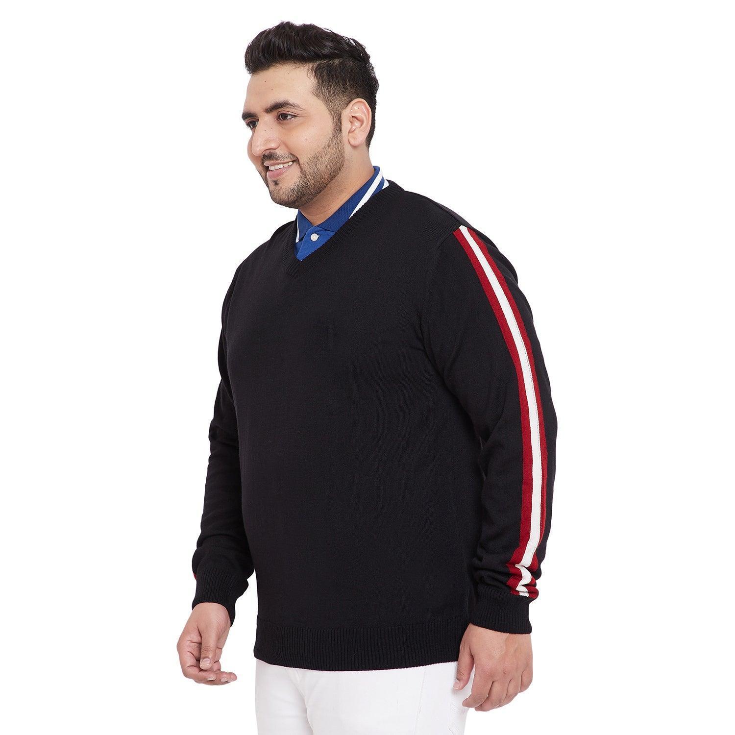 Men Plus Size Deep Solid Sweater - Image 3