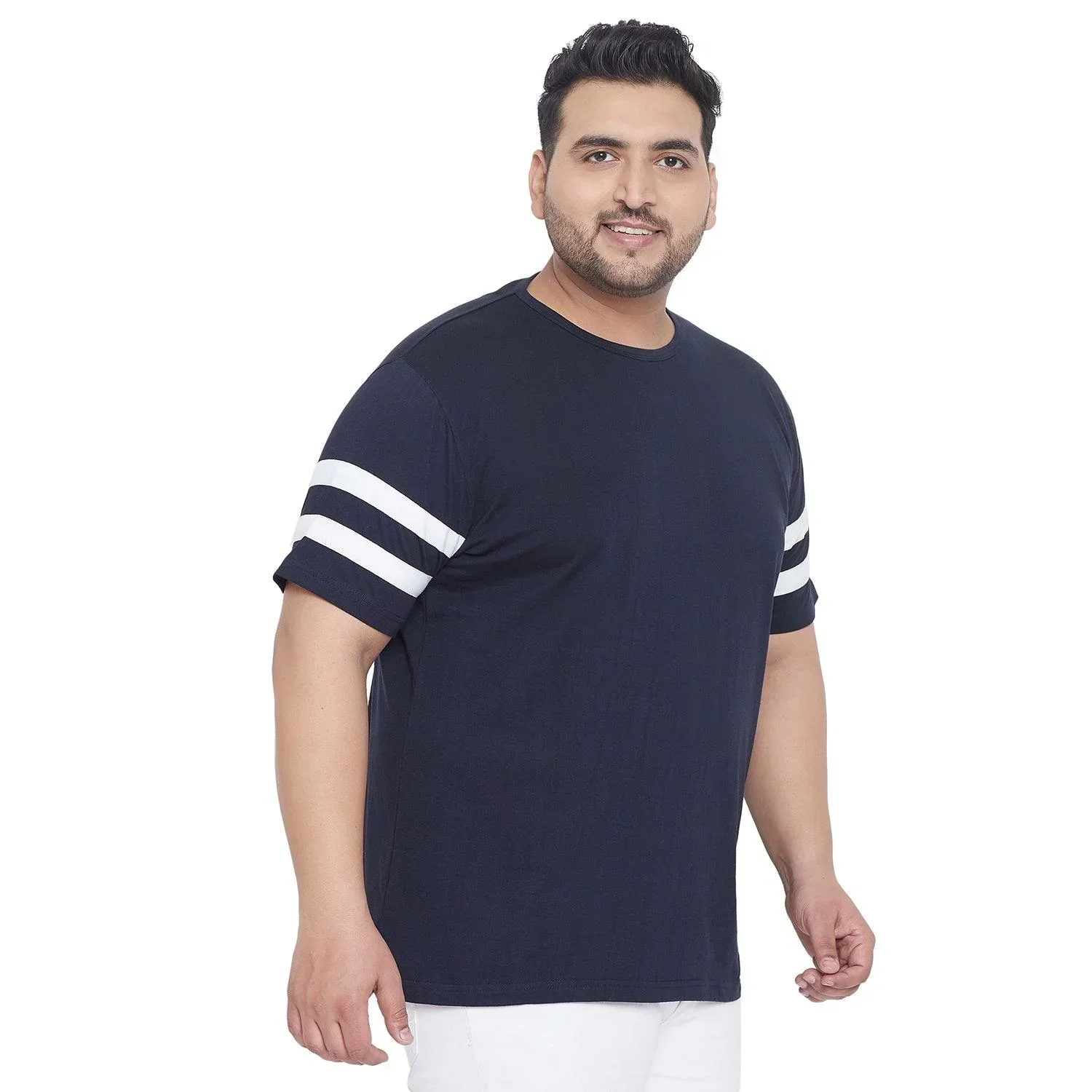 Men Plus Size Downtown Solid Round Neck Tshirt - Image 4