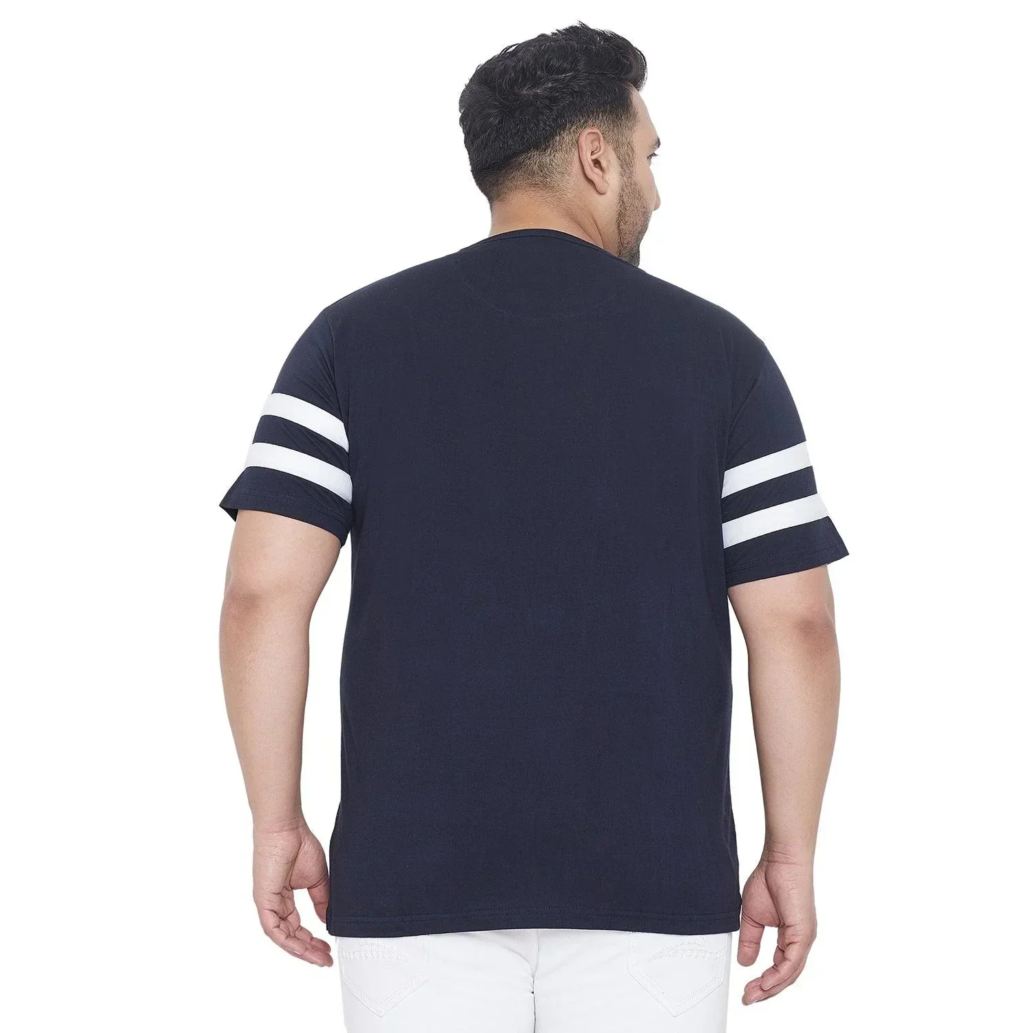 Men Plus Size Downtown Solid Round Neck Tshirt - Image 5