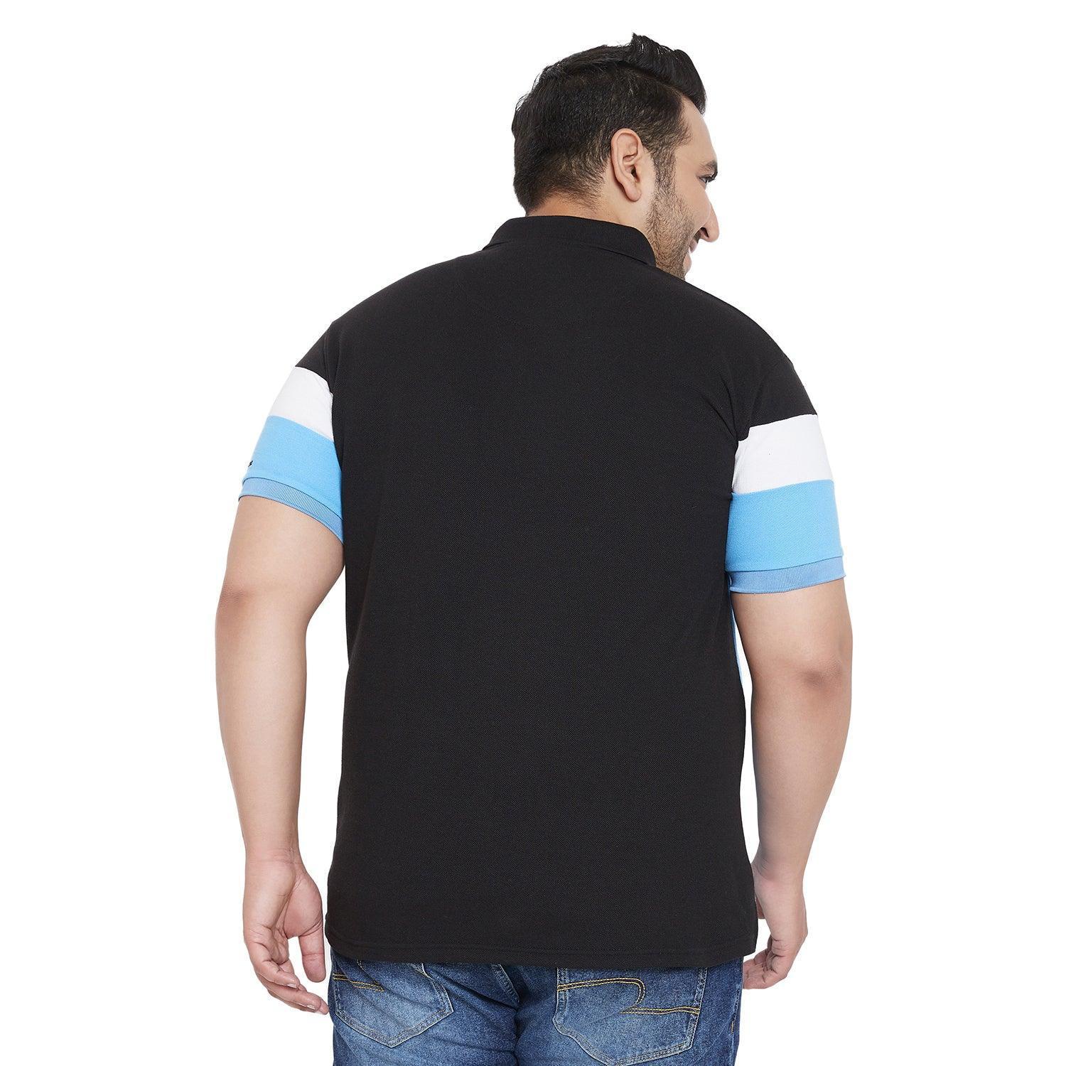 Men Plus Size Evelyn Solid Colorblock Polo Tshirt - Image 5