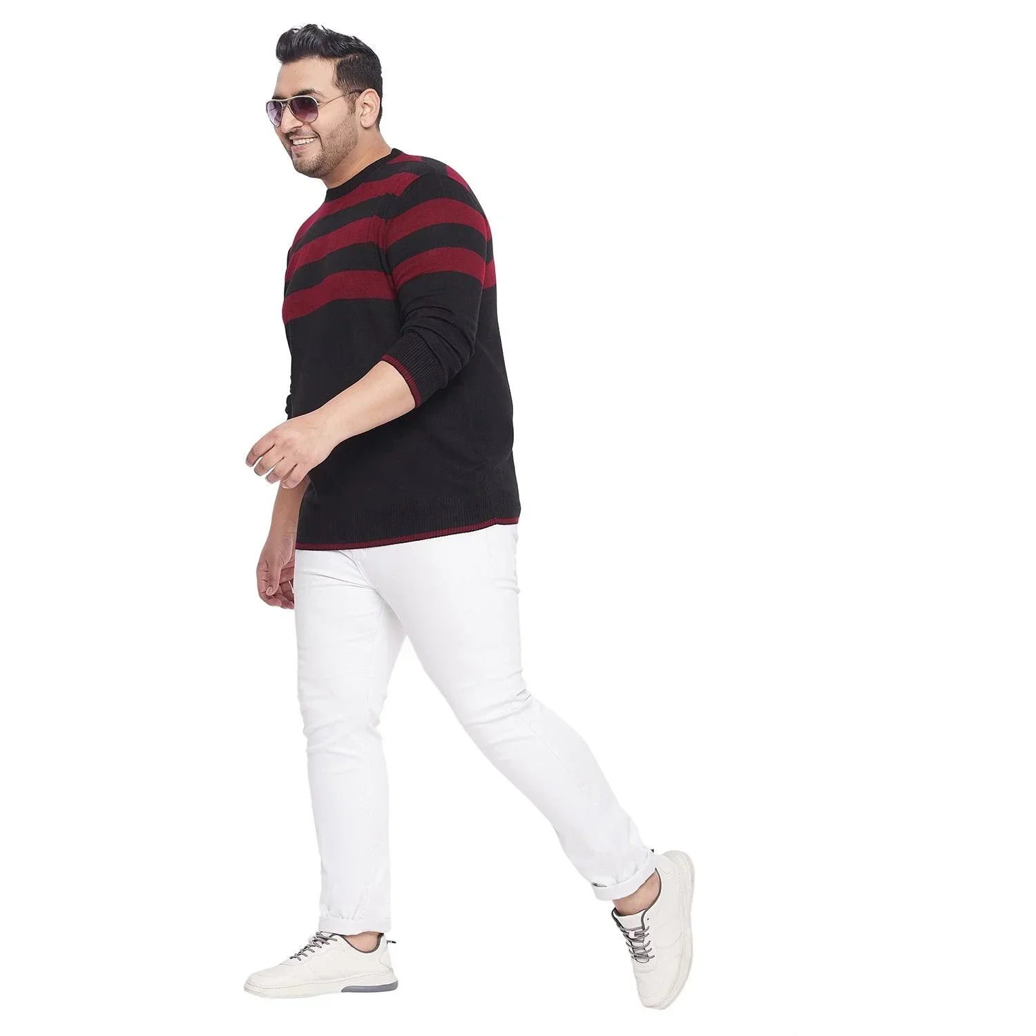 Men Plus Size Faoud Colourblock Sweater - Image 2