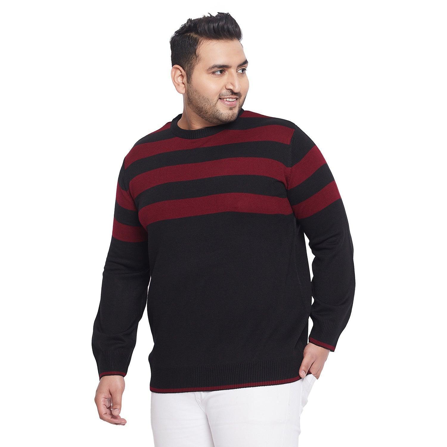 Men Plus Size Faoud Colourblock Sweater - Image 3