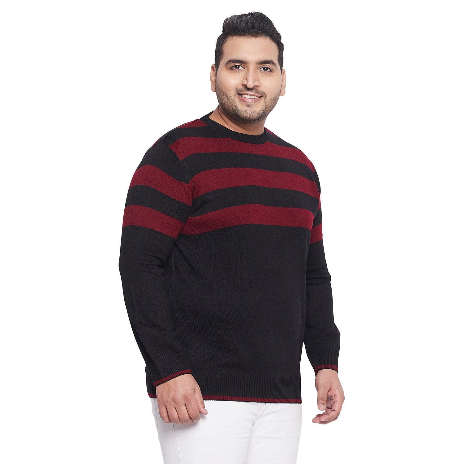 Men Plus Size Faoud Colourblock Sweater - Image 4