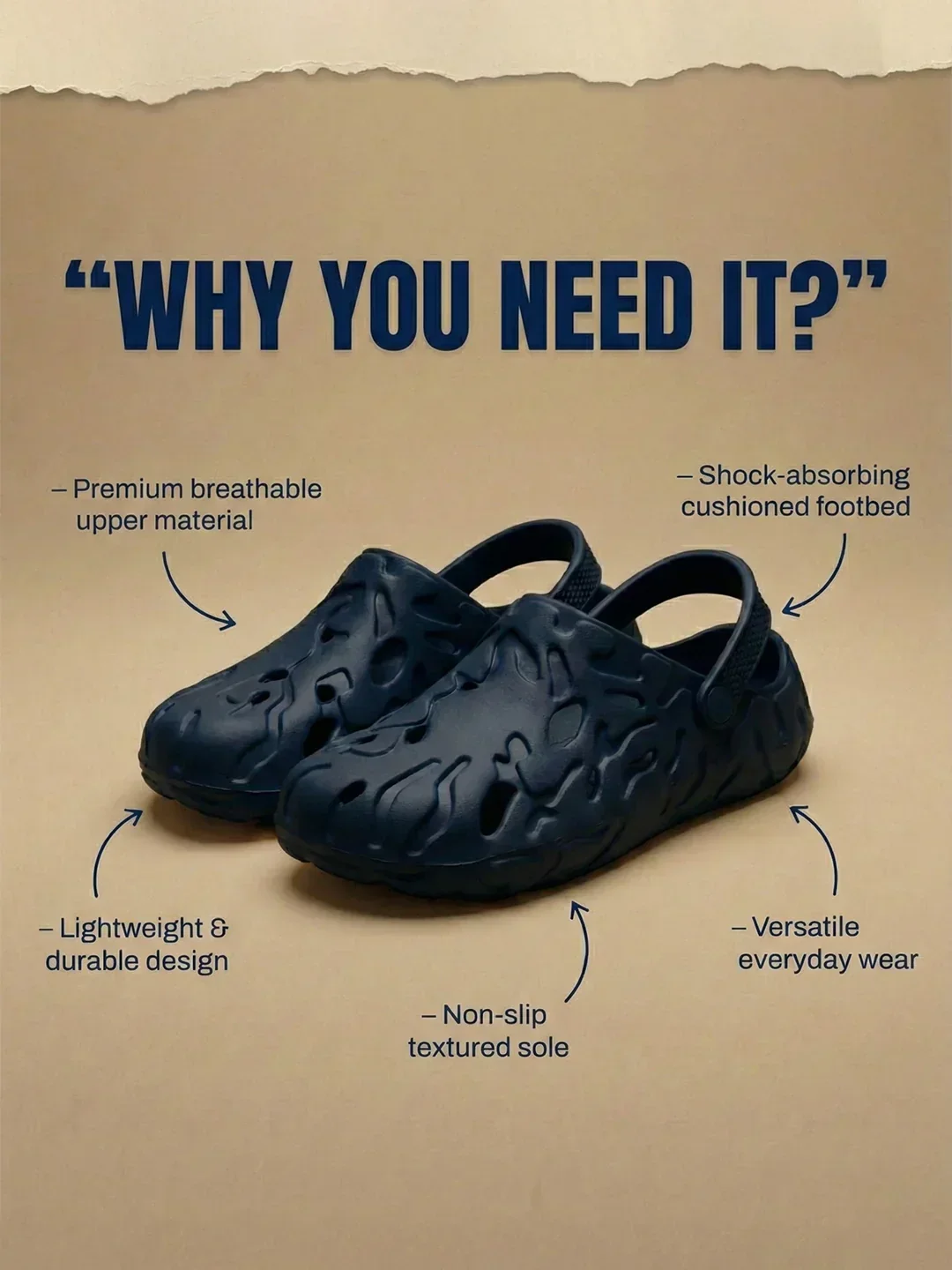 bigbanana Ferver-Navy Unisex Clogs - Image 2