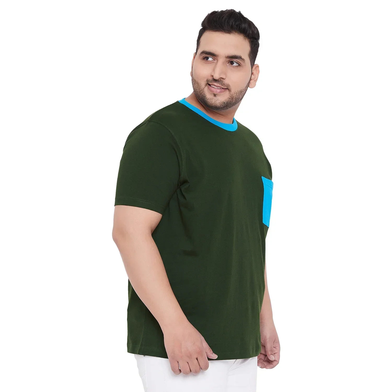 Men Plus Size Gavin-BG Solid Round Neck Tshirt - Image 4
