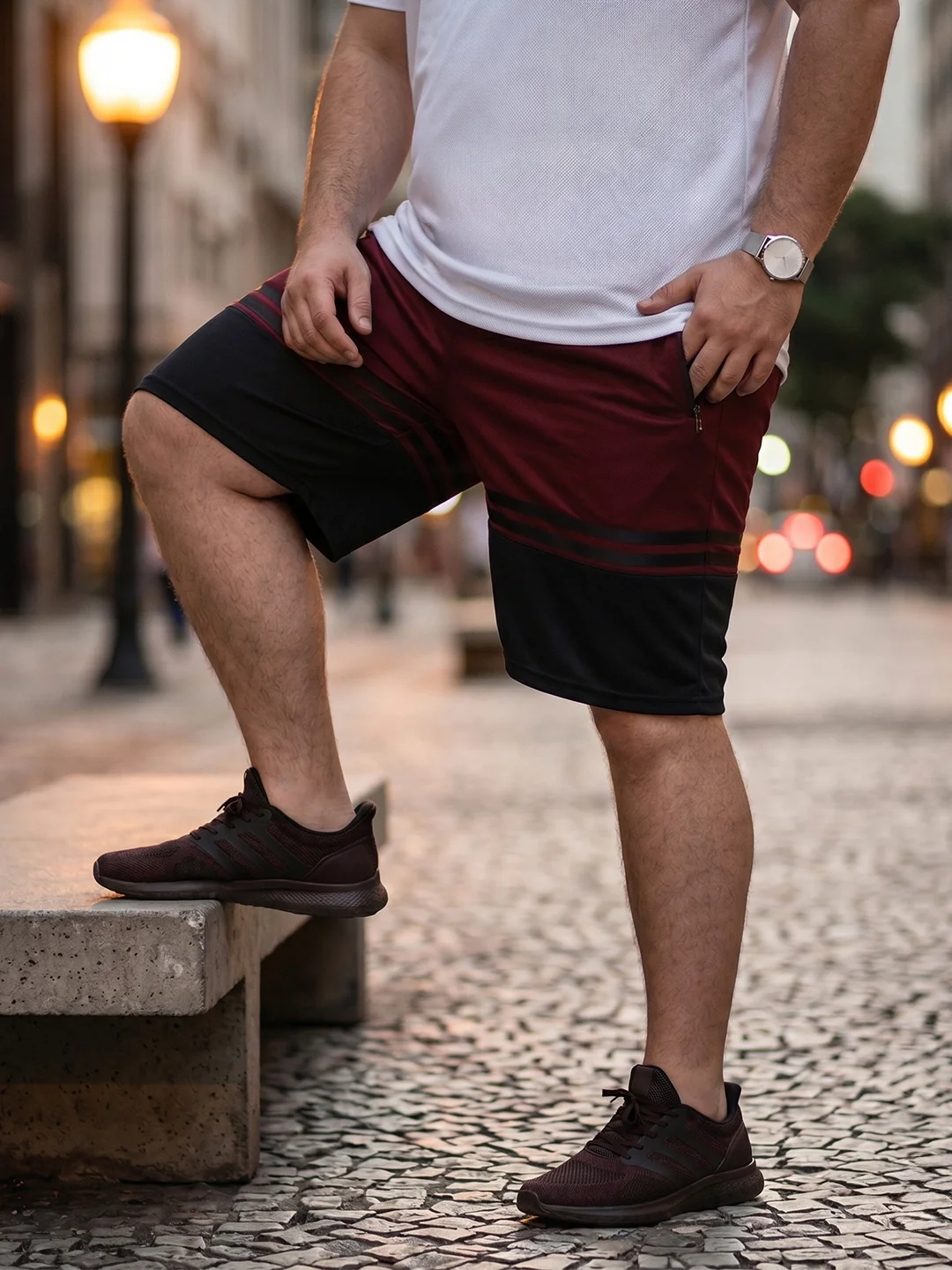 Men Plus Size Gladstone Colorblock Shorts - Image 7