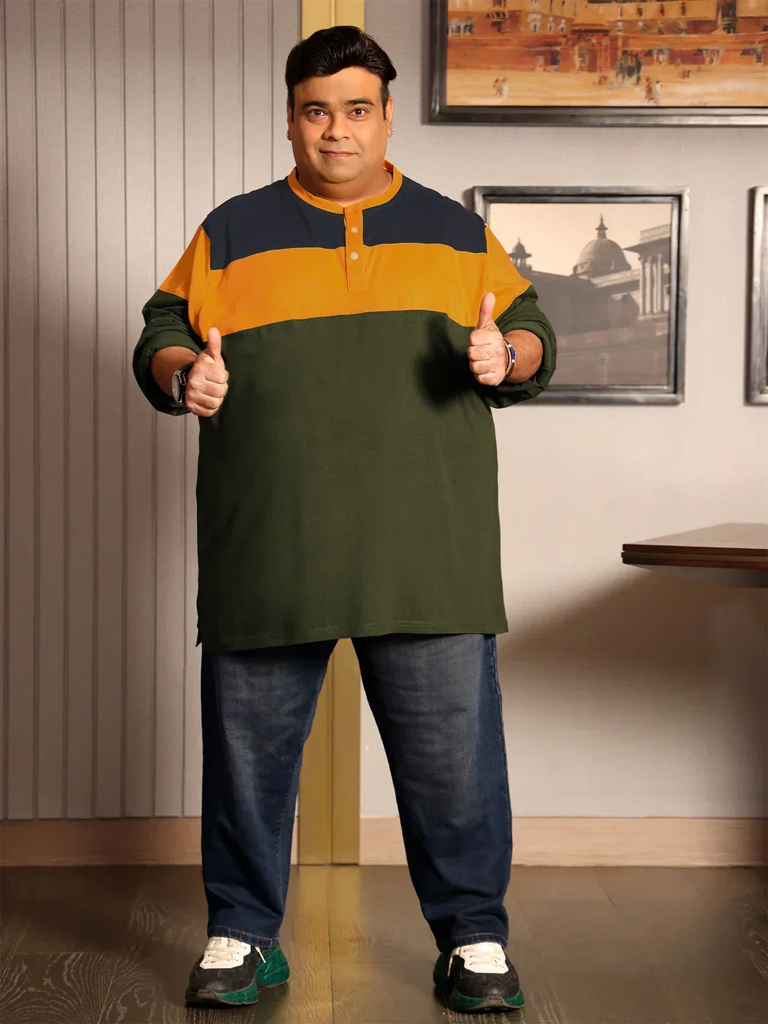Men Plus Size Hampshire Colorblock Henley Tshirt - Image 8