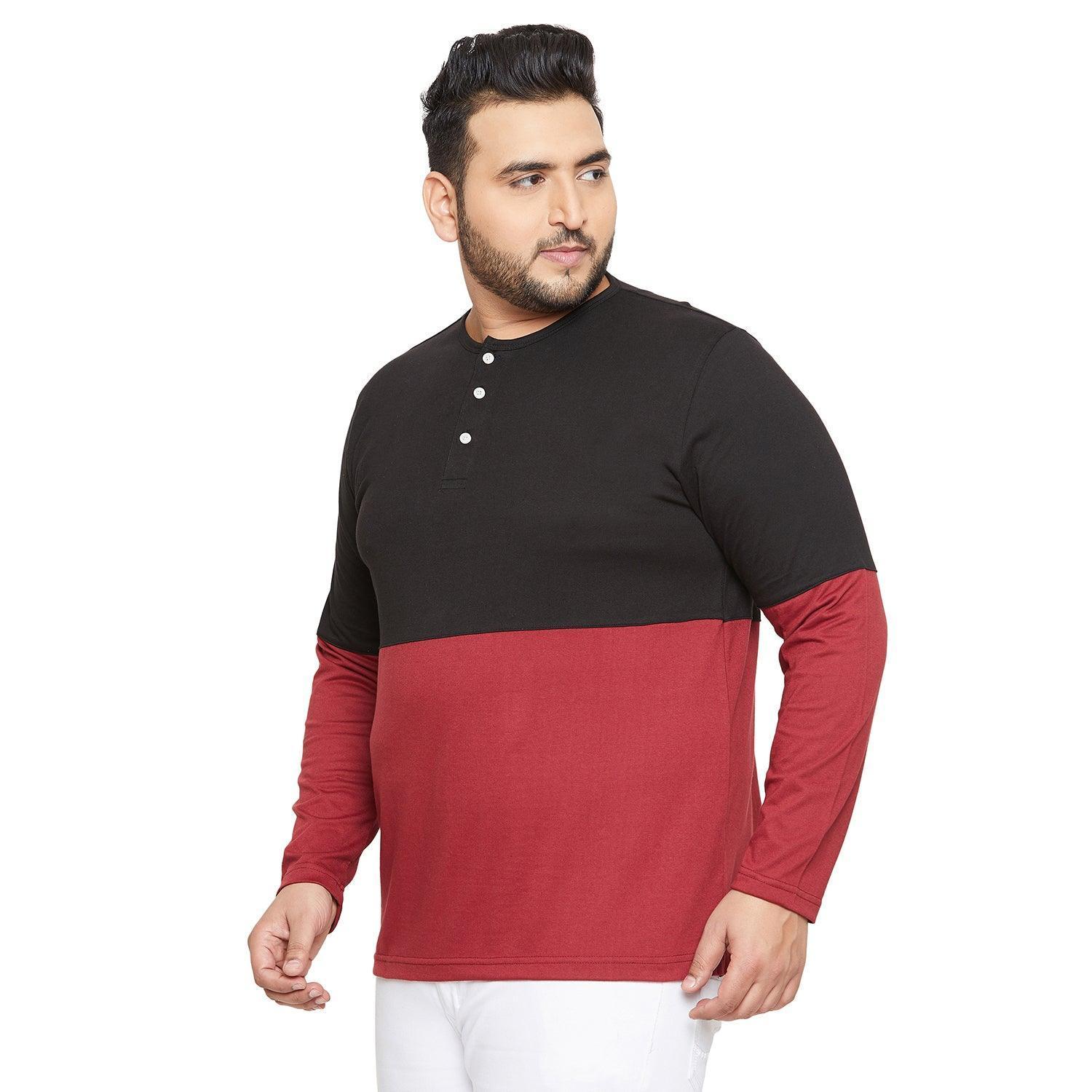 Men Plus Size Hillshire Colorblock Henley Tshirt - Image 3