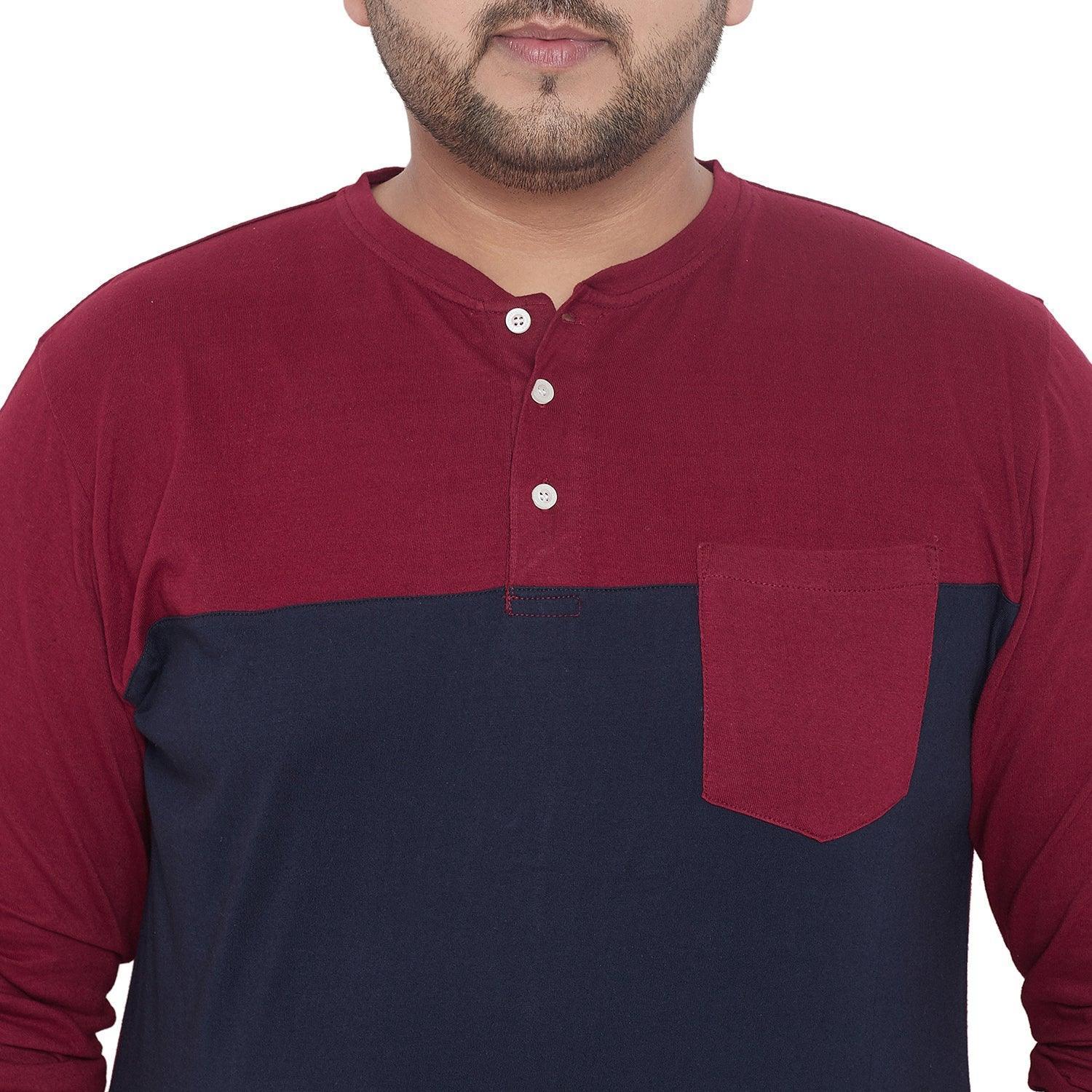 Men Plus Size Jackman Colorblock Henley Tshirt - Image 6