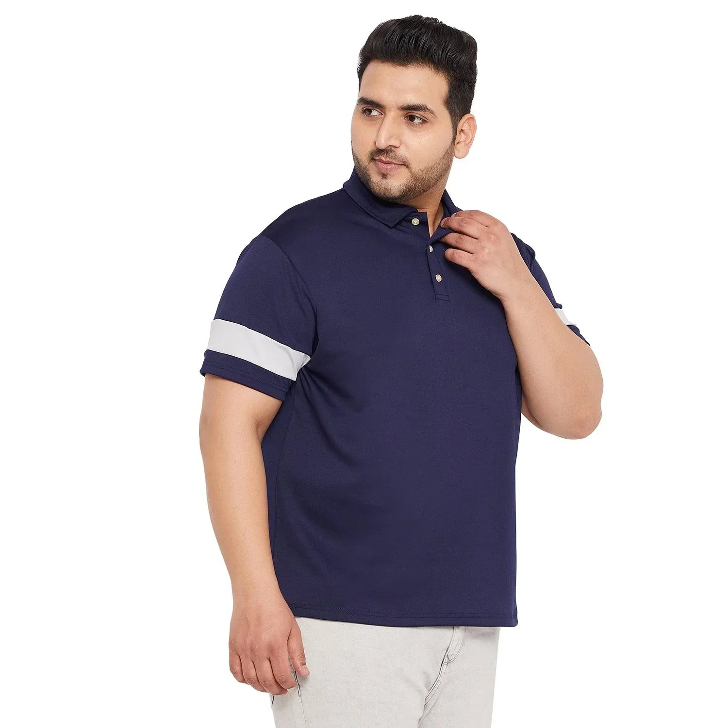 Men Plus Size Lapis Solid Polo Tshirt - Image 4