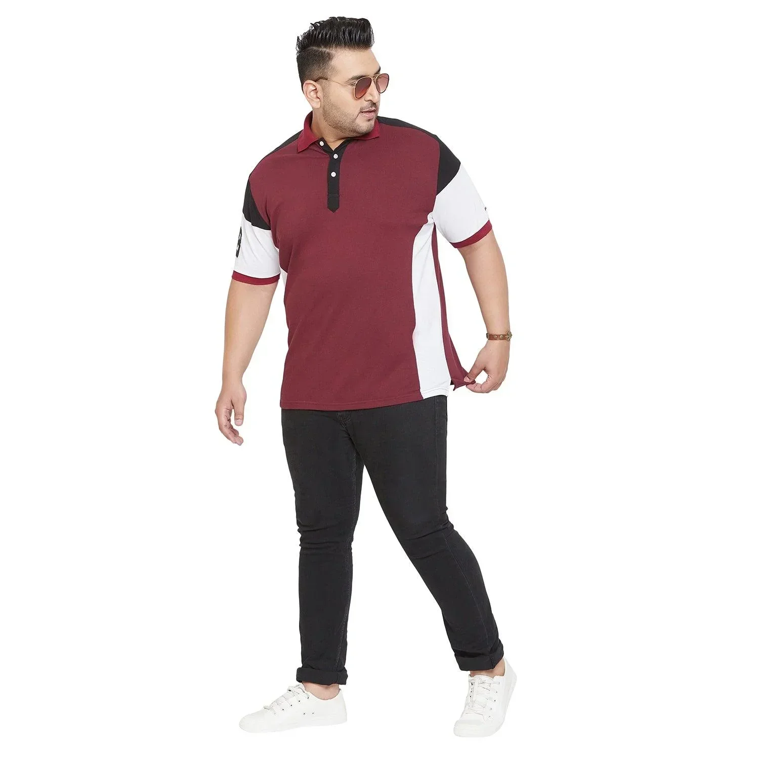 Men Plus Size Limbo Colorblock Polo Tshirt - Image 2
