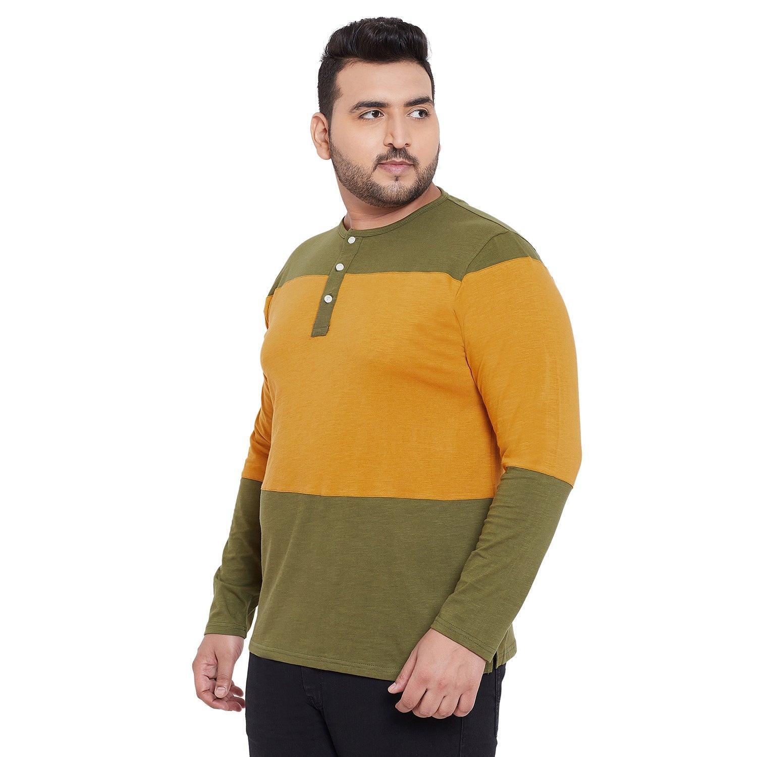 Men Plus Size Midlands Colorblock Henley Tshirt - Image 3
