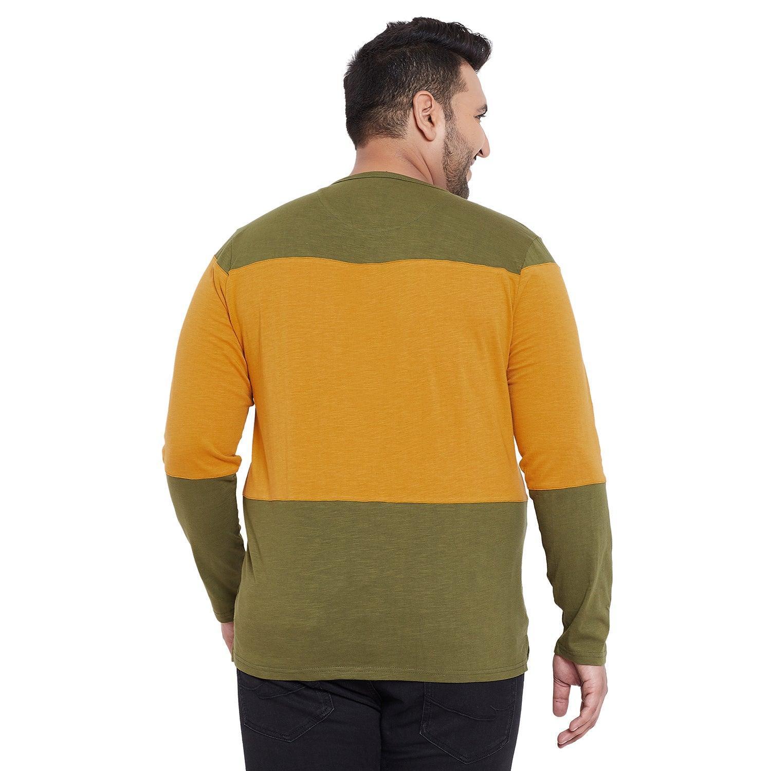 Men Plus Size Midlands Colorblock Henley Tshirt - Image 5