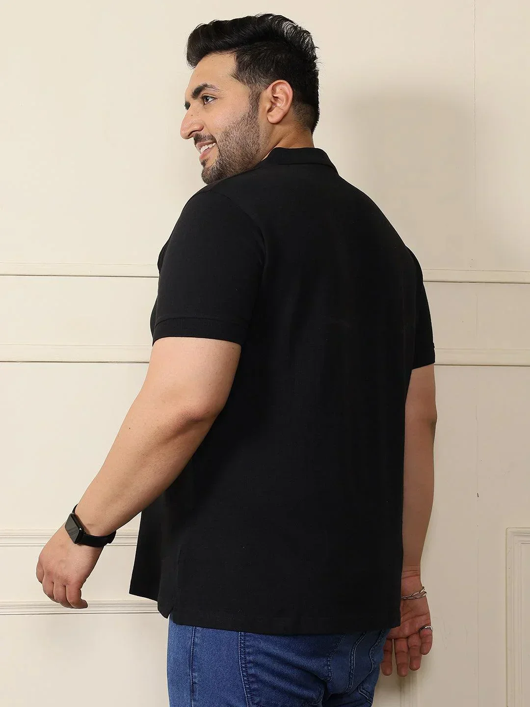 Men Plus Size Military-B Solid Polo Tshirt - Image 5