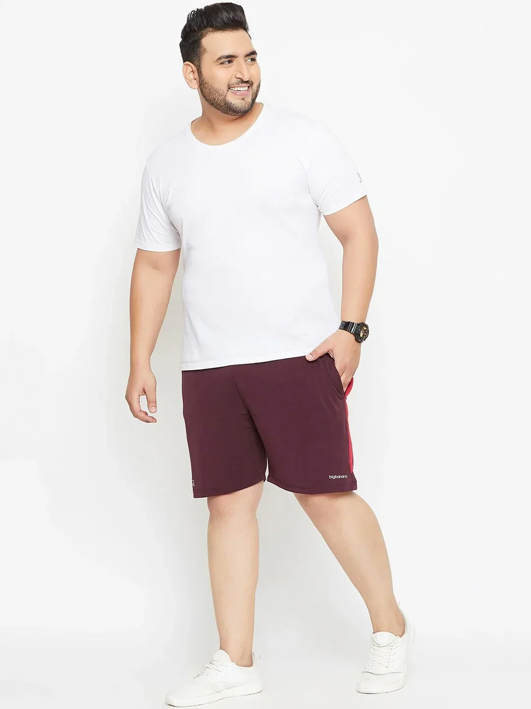Men Plus Size Napier Solid Shorts - Image 2