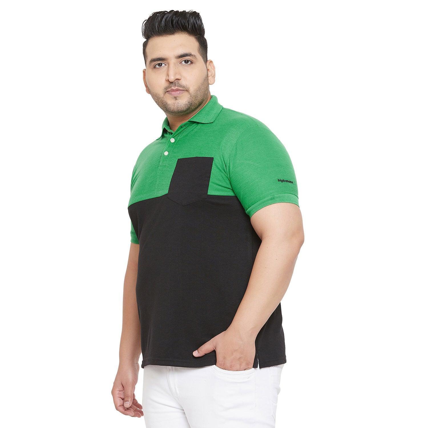 Men Plus Size Pock Colorblock Polo Tshirt - Image 3