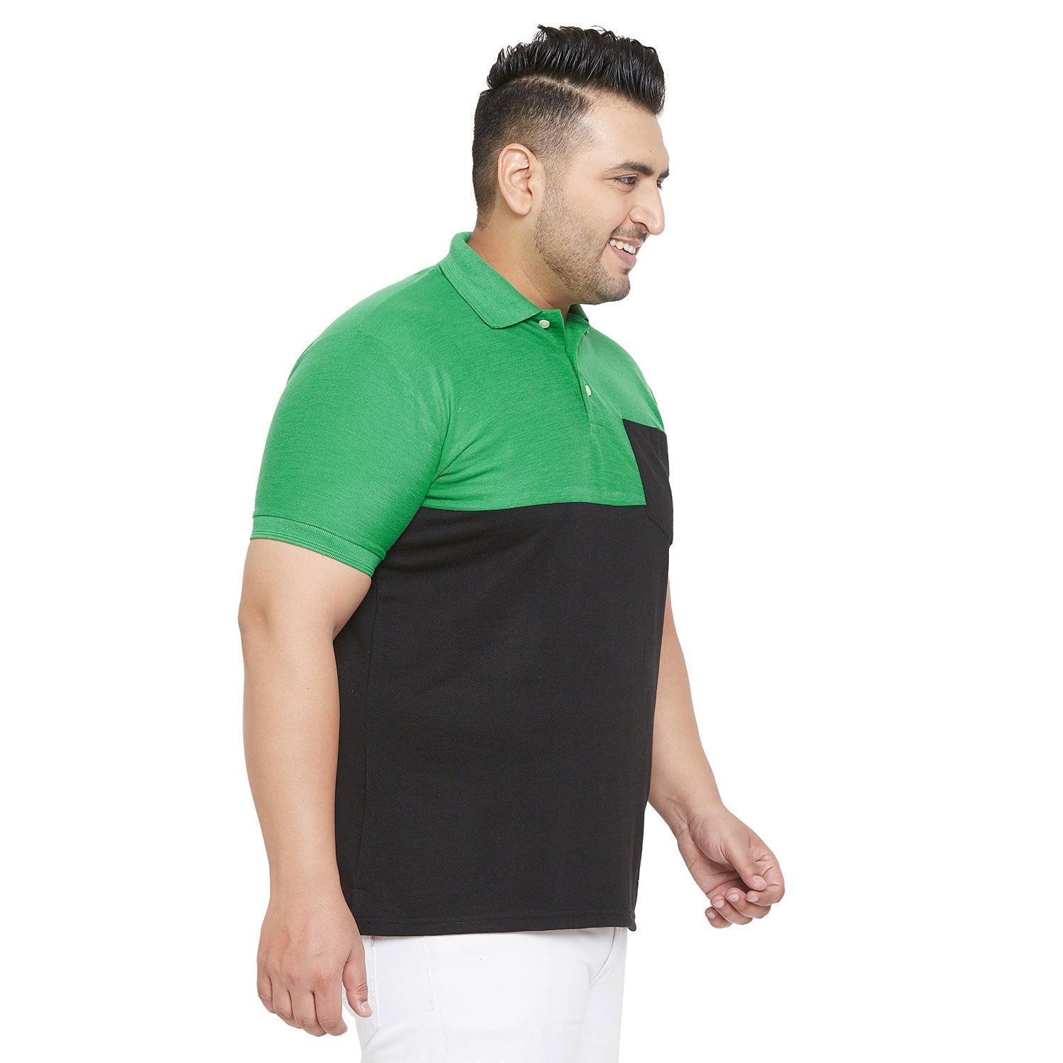 Men Plus Size Pock Colorblock Polo Tshirt - Image 4