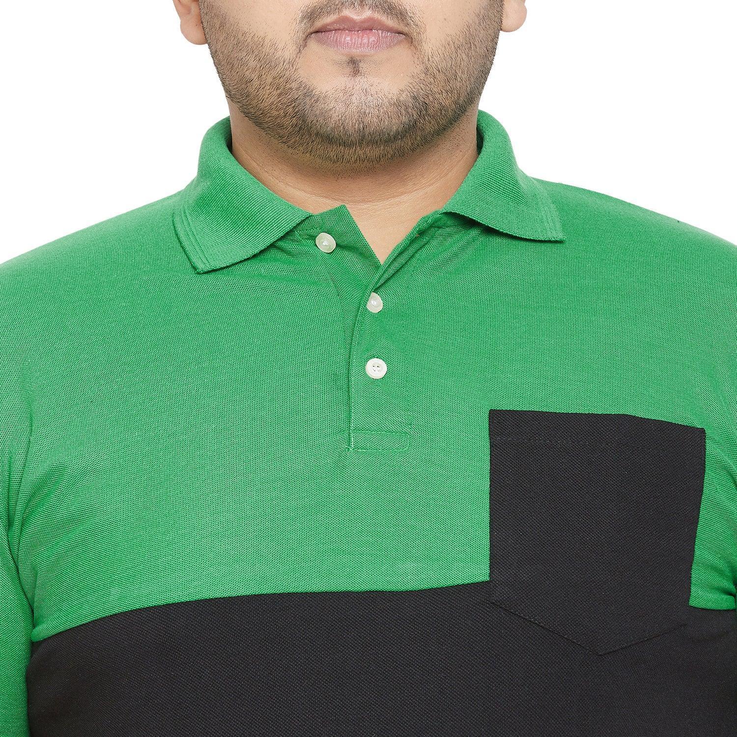Men Plus Size Pock Colorblock Polo Tshirt - Image 6