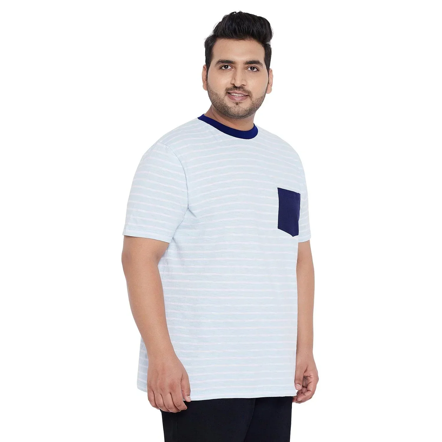 Men Plus Size Potter-B Striped Round Neck Tshirt - Image 4