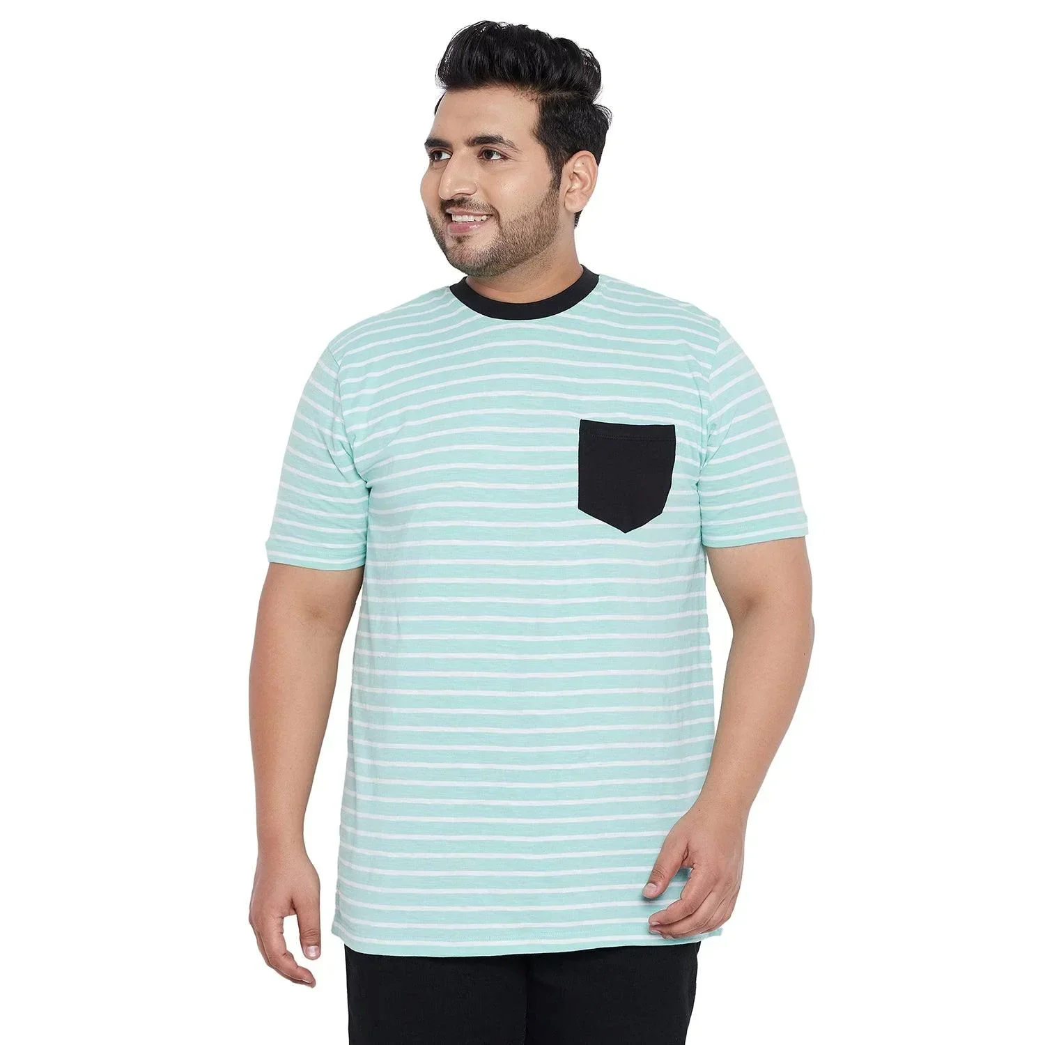 Men Plus Size Potter-SG Striped Round Neck Tshirt