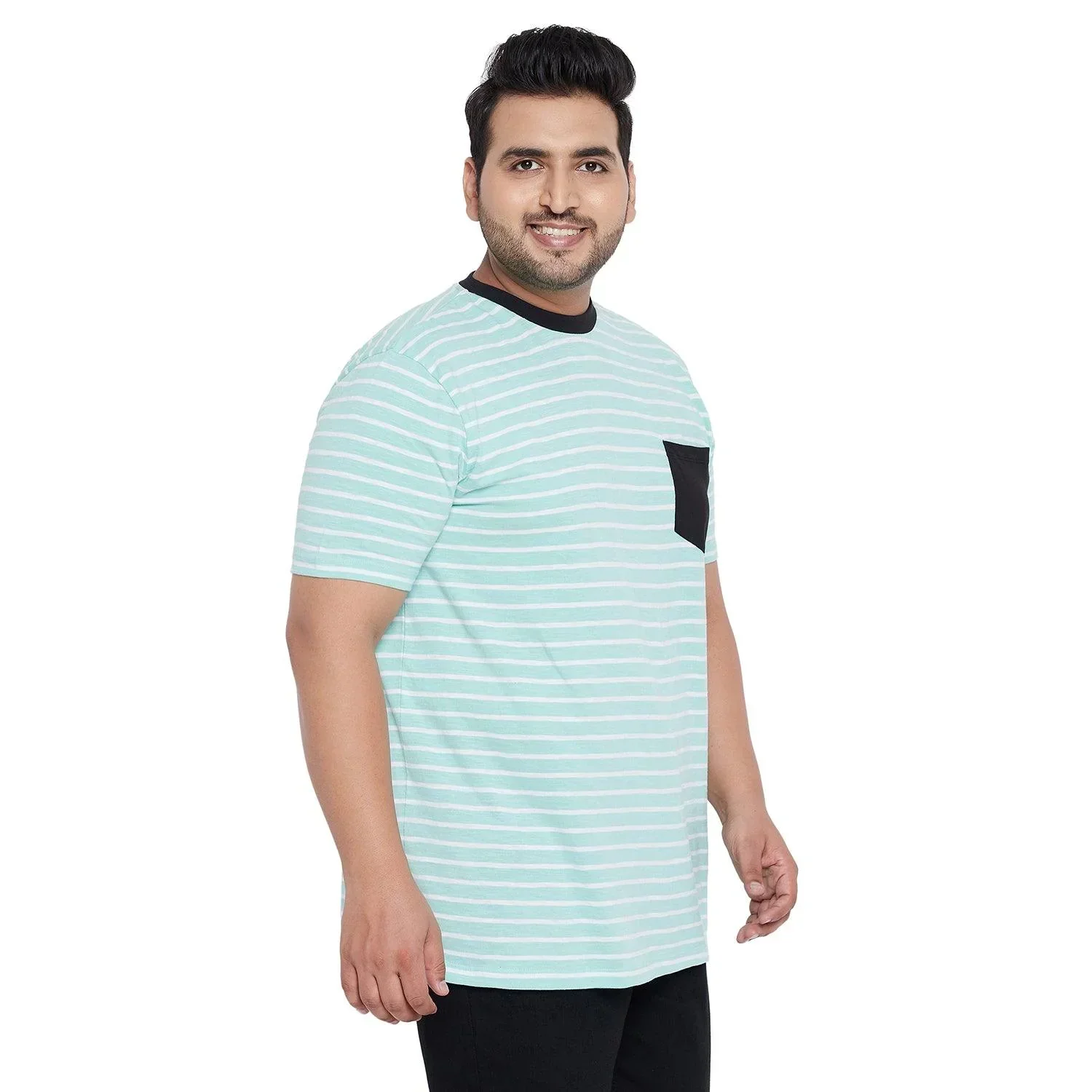 Men Plus Size Potter-SG Striped Round Neck Tshirt - Image 4