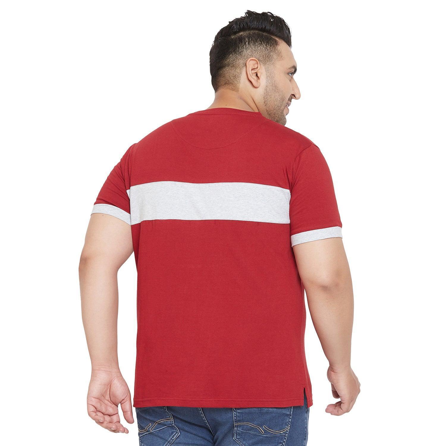 Men Plus Size Ramp Colorblock Round Neck Tshirt - Image 5