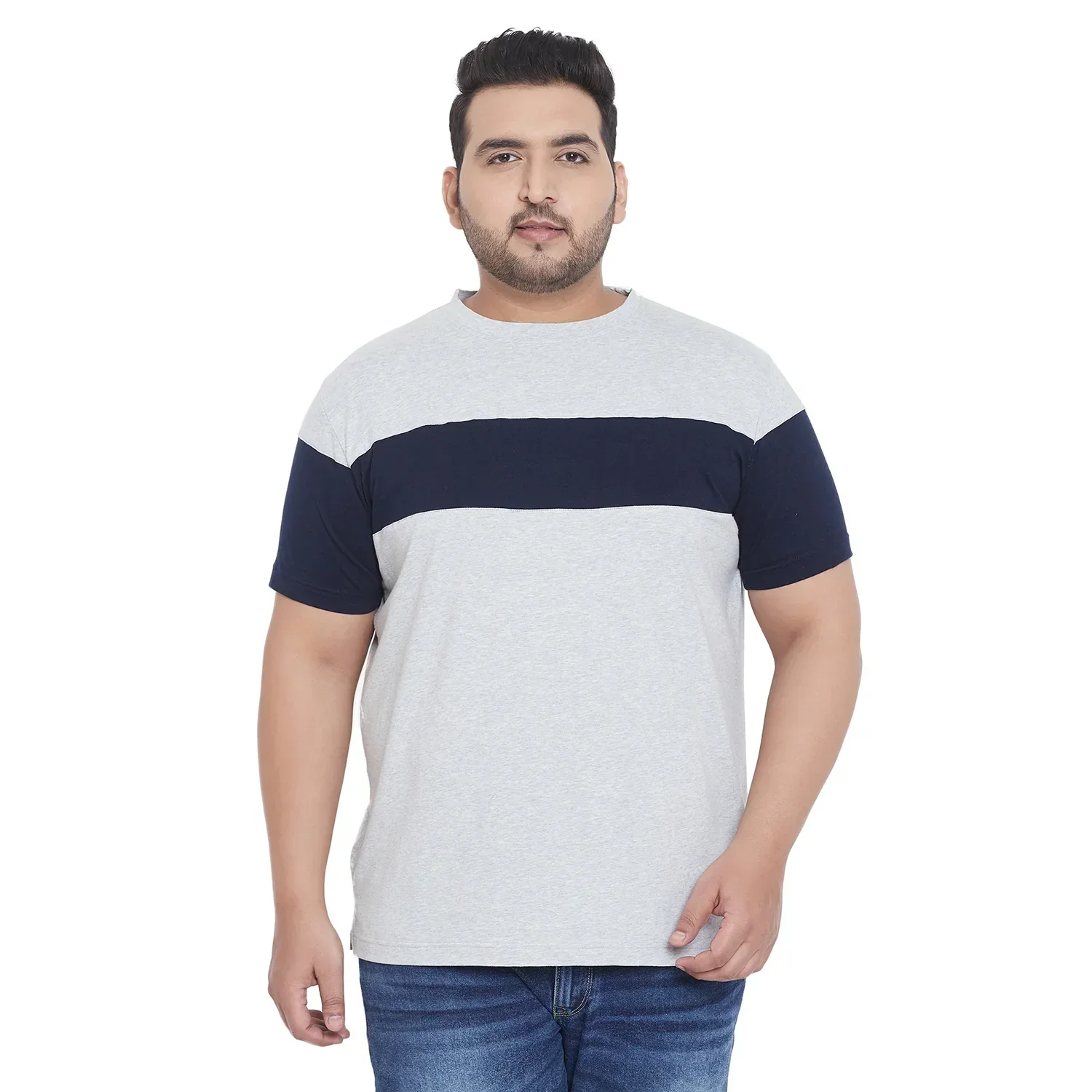 Men Plus Size Rylan Colorblock Round Neck Tshirt - Image 2