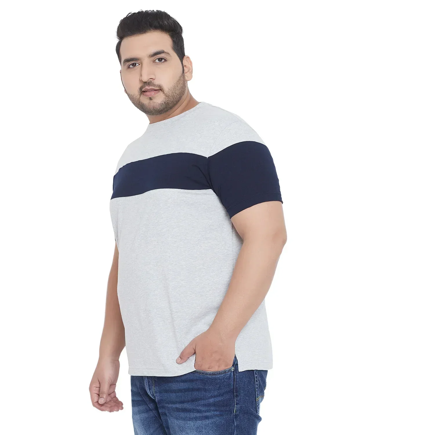 Men Plus Size Rylan Colorblock Round Neck Tshirt - Image 3