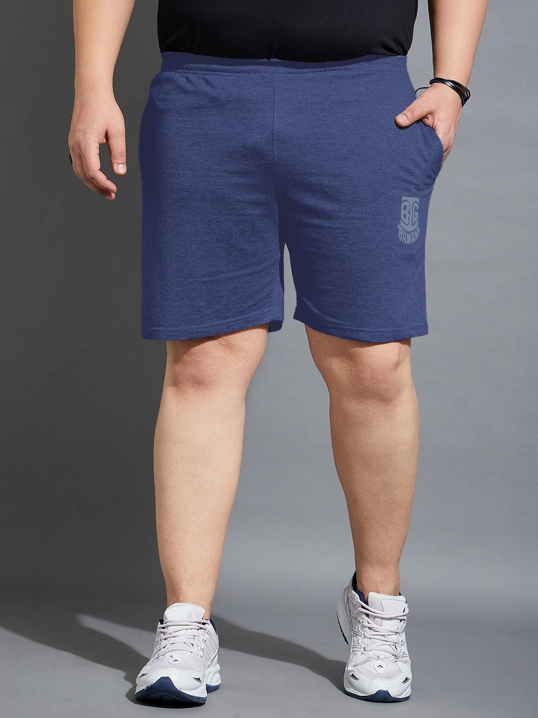 Men Plus Size Sal-Navy Solid Shorts