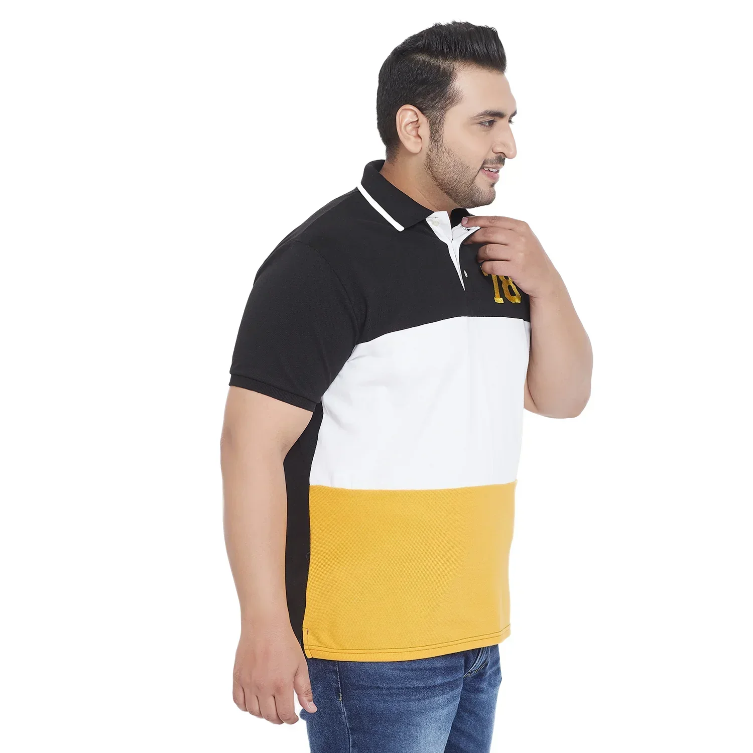 Men Plus Size Scarlet Colorblock Polo Tshirt - Image 4