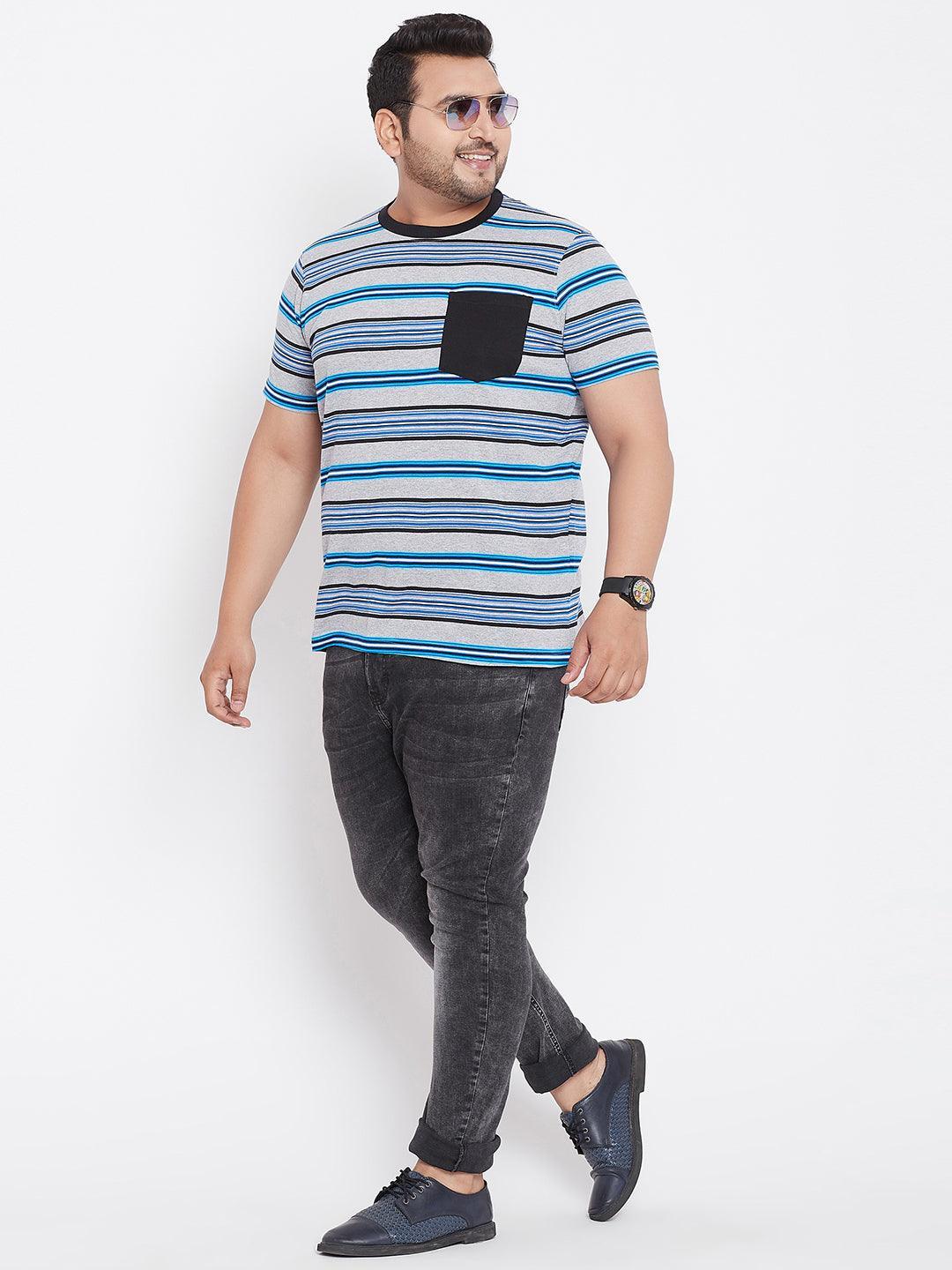 Men Plus Size Sean Striped Round Neck Tshirt - Image 2