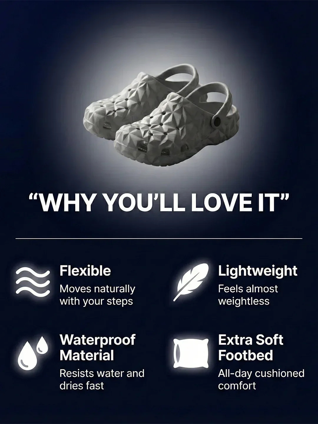 bigbanana Sparkler-Grey Unisex Clogs - Image 2