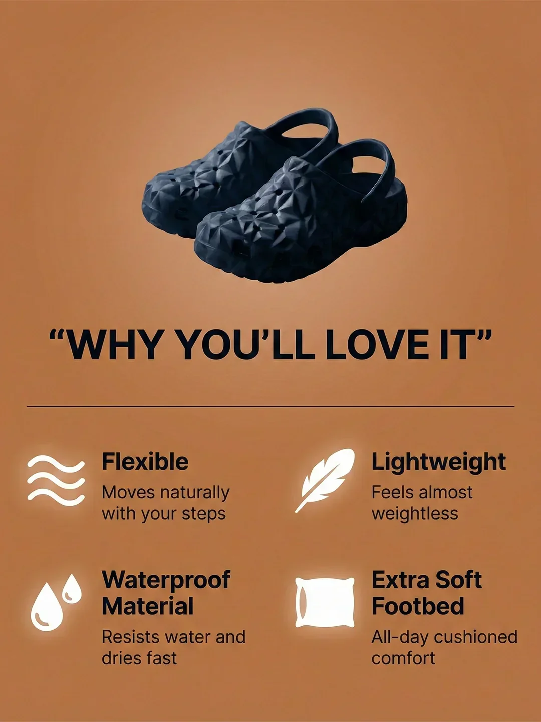 bigbanana Sparkler-Navy Unisex Clogs - Image 2