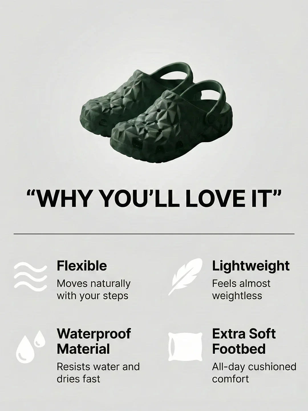 bigbanana Sparkler-Olive Unisex Clogs - Image 2