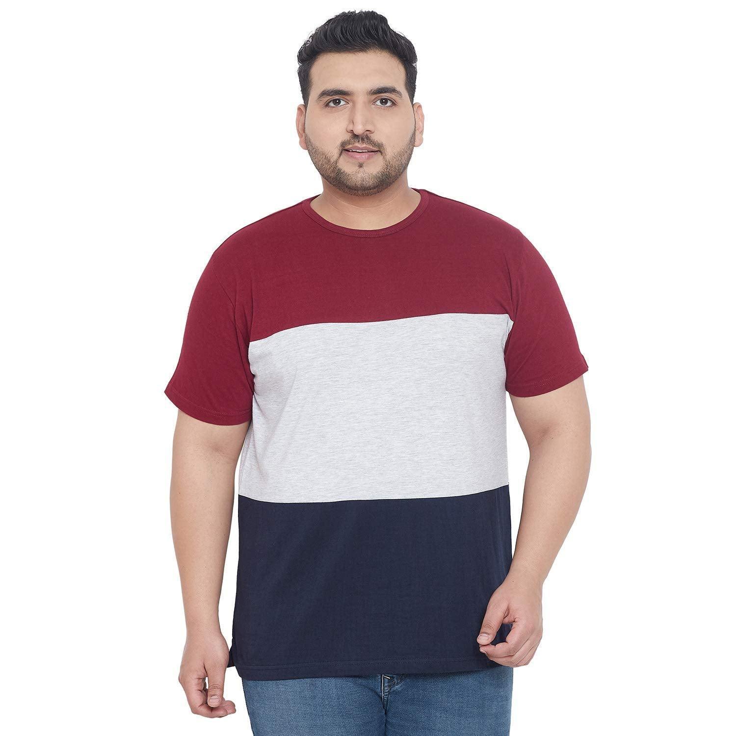Men Plus Size Steele Colorblock Round Neck Tshirt - Image 2